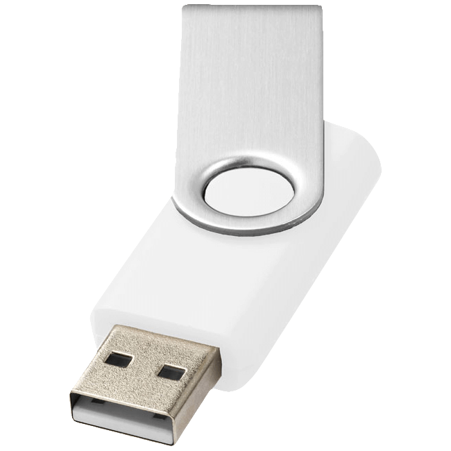 USB-Stick Rotate - Schnell | Silber Kappe + Farbiger Stick | 2 GB | Gravur & Druck