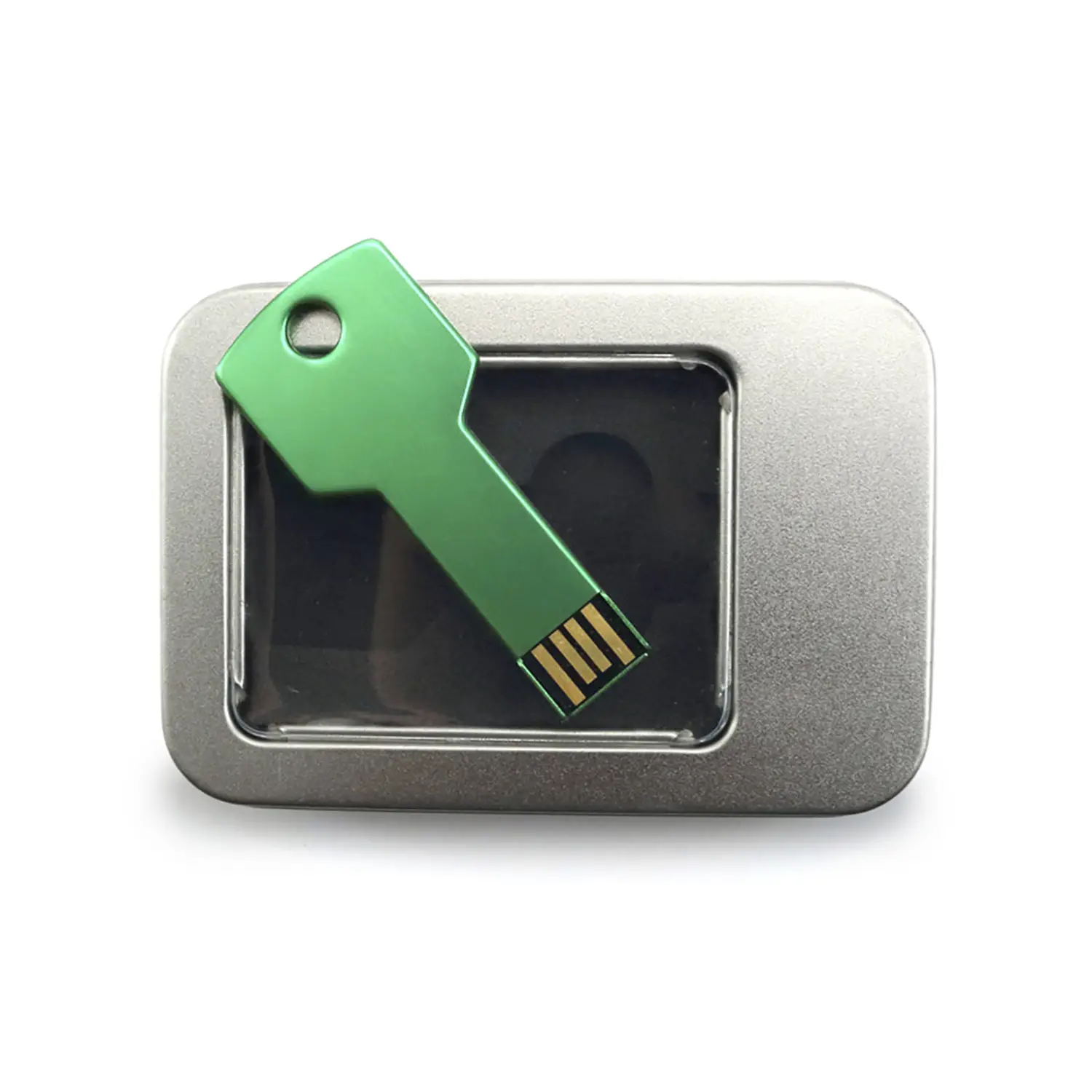 Clé USB 16 Go en forme de clé – Aluminium | Compacte | Anneau | Corps métal