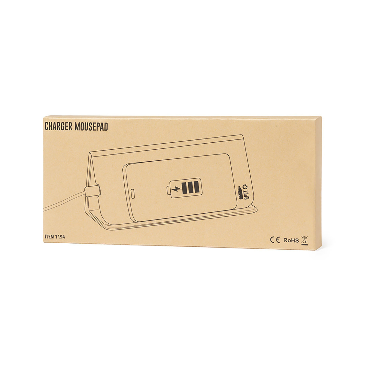 Tappetino per mouse - Caricatore wireless | Antiscivolo | RPET