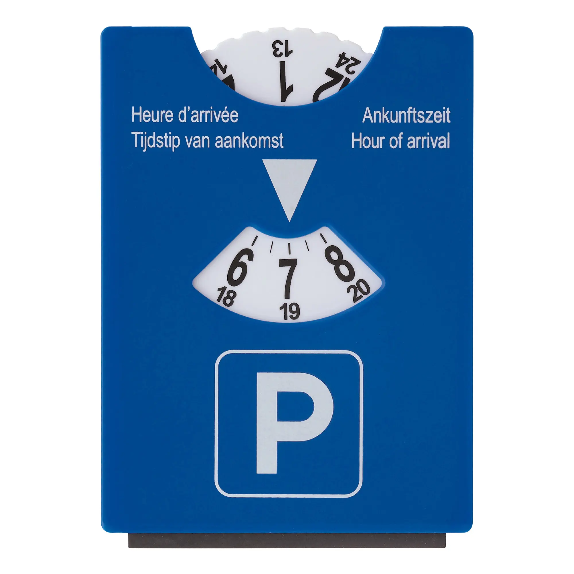 2‑in‑1 Parkscheibe – EU‑Format | Mit Eiskratzer | Kompakt | Mit Kratzfläche