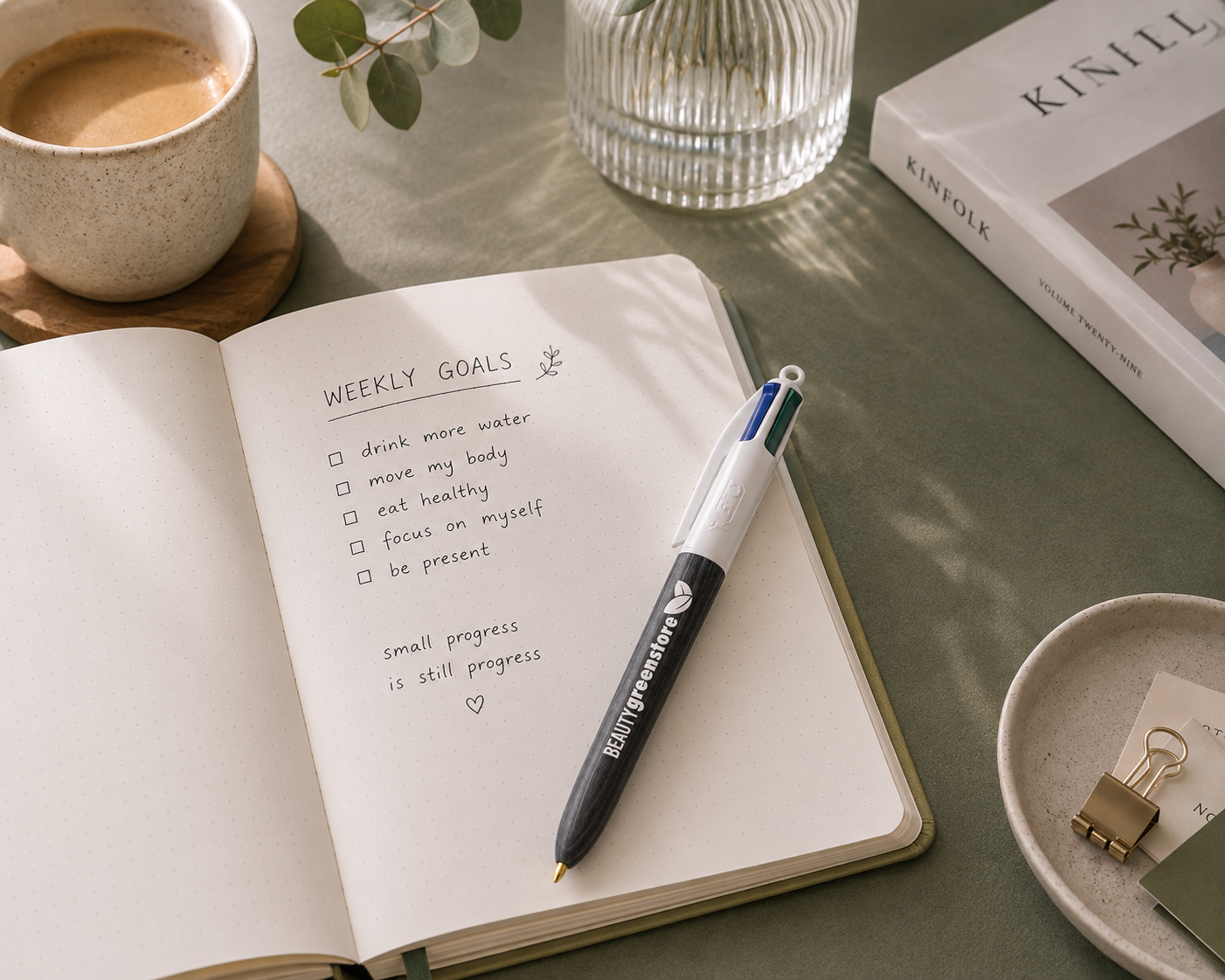 Stylo BIC 4 couleurs | Aspect bois | Fabriqué en Europe | Impression monochrome