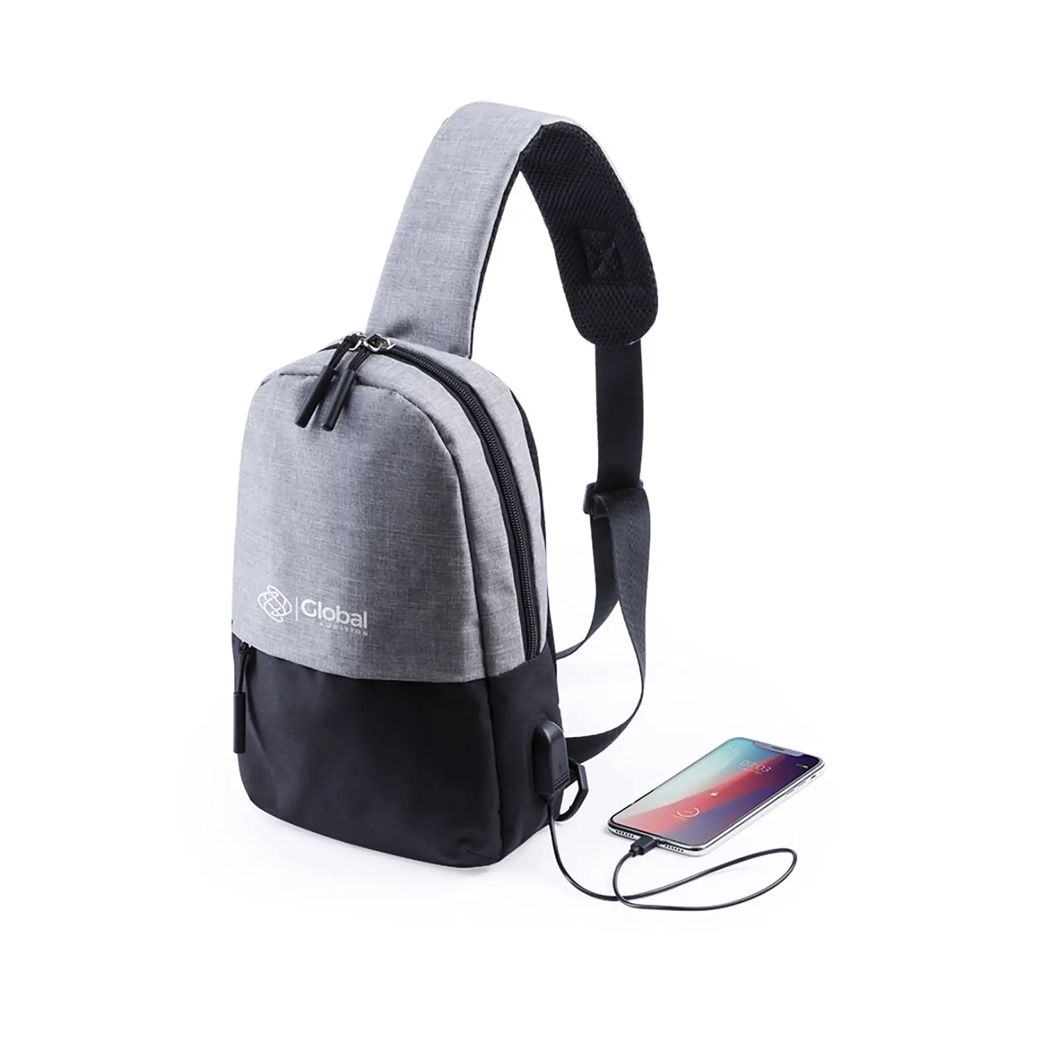 Schoudertas Saskia – USB-aansluiting | Gevoerd Vak | Verstelbare Band | Compact