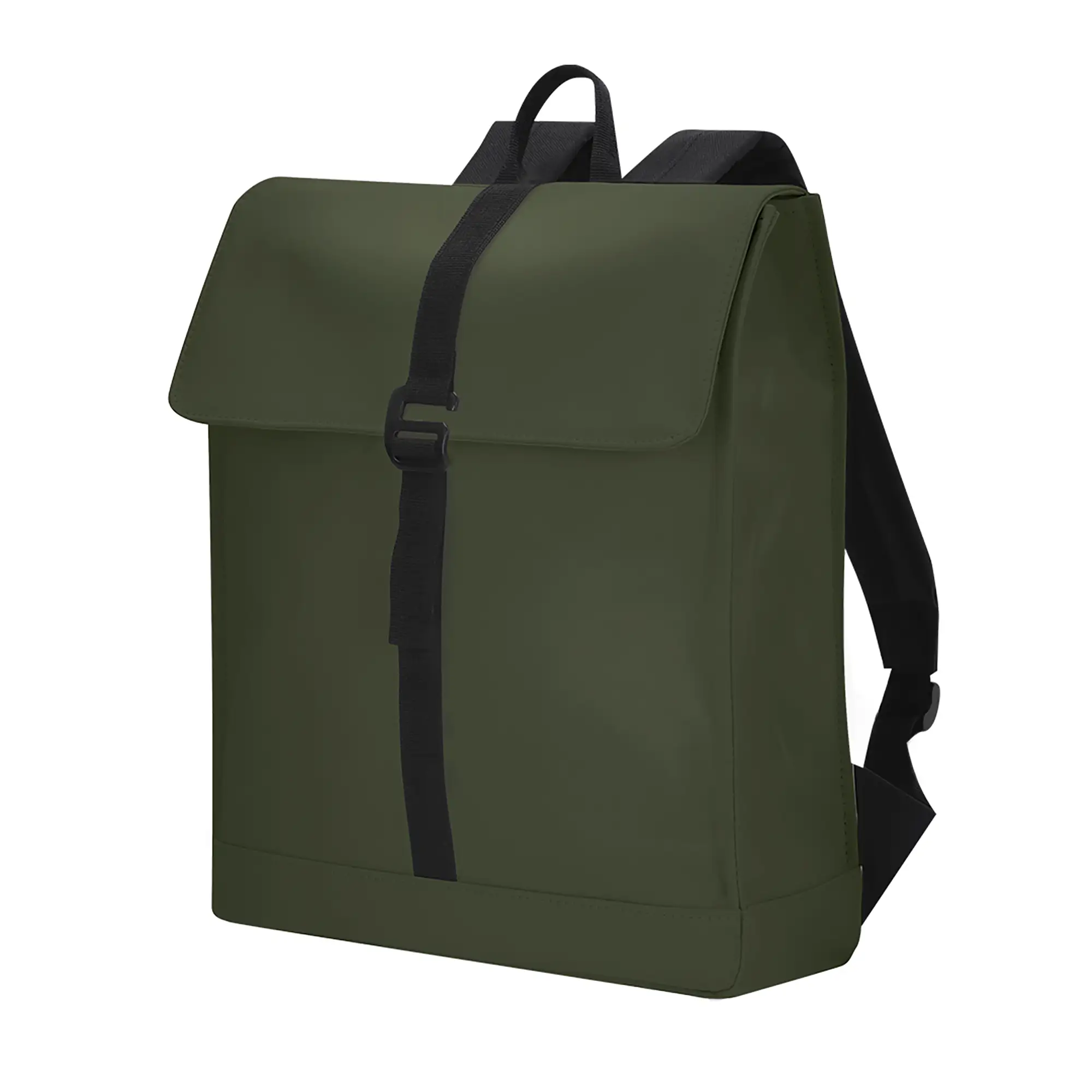 Rugzak Sem - PU | Laptopvak 14” | Gewatteerd | Gespsluiting | Met Trolleyband