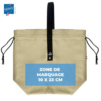 Pochette déjeuner Goodjour - 220 gr/m2 | Fabriquée en France | Coton recyclé | Fermeture cordon