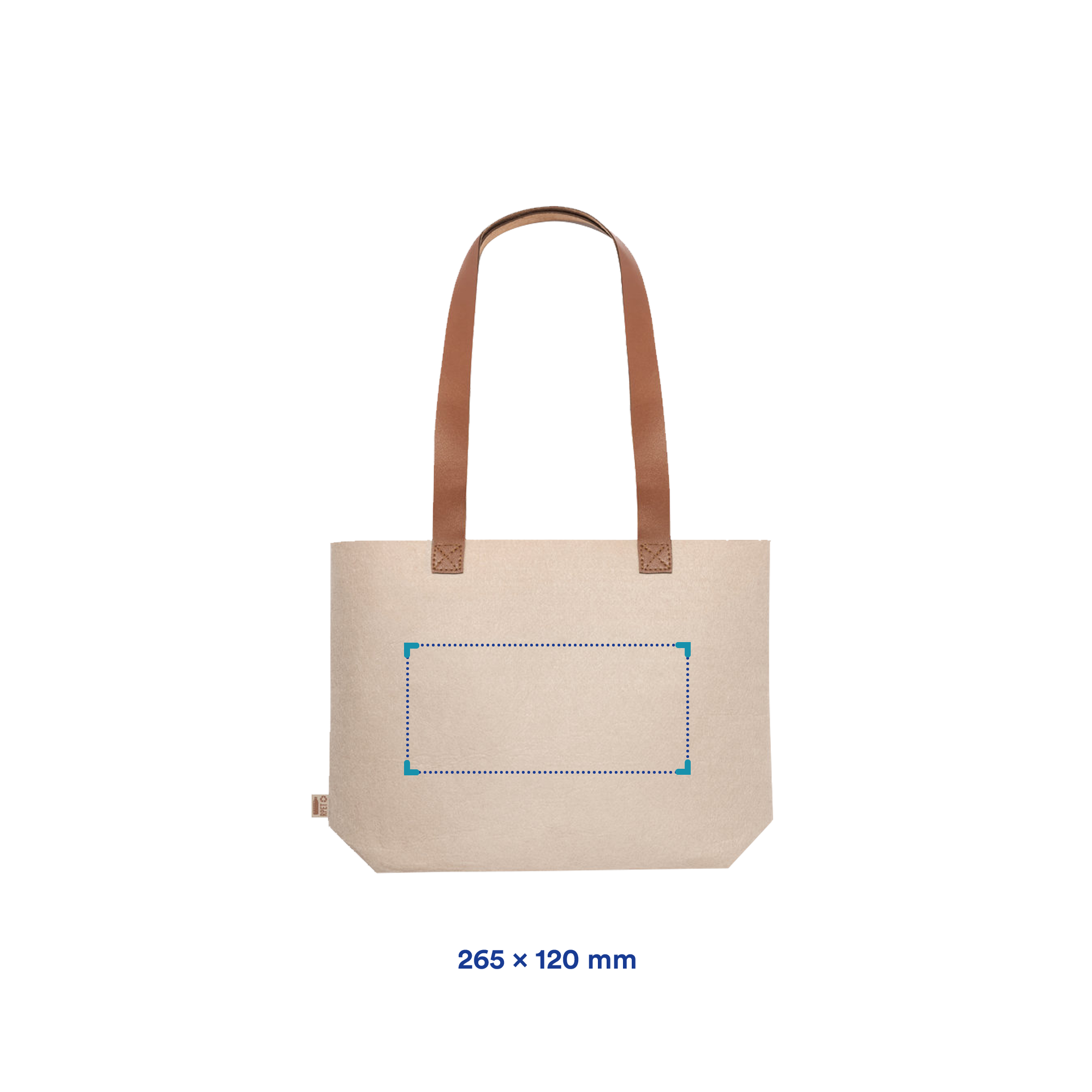 Vilten shopper Shania - RPET| 40x15x42 cm | PU leren handgrepen | 1 kleur bedrukking