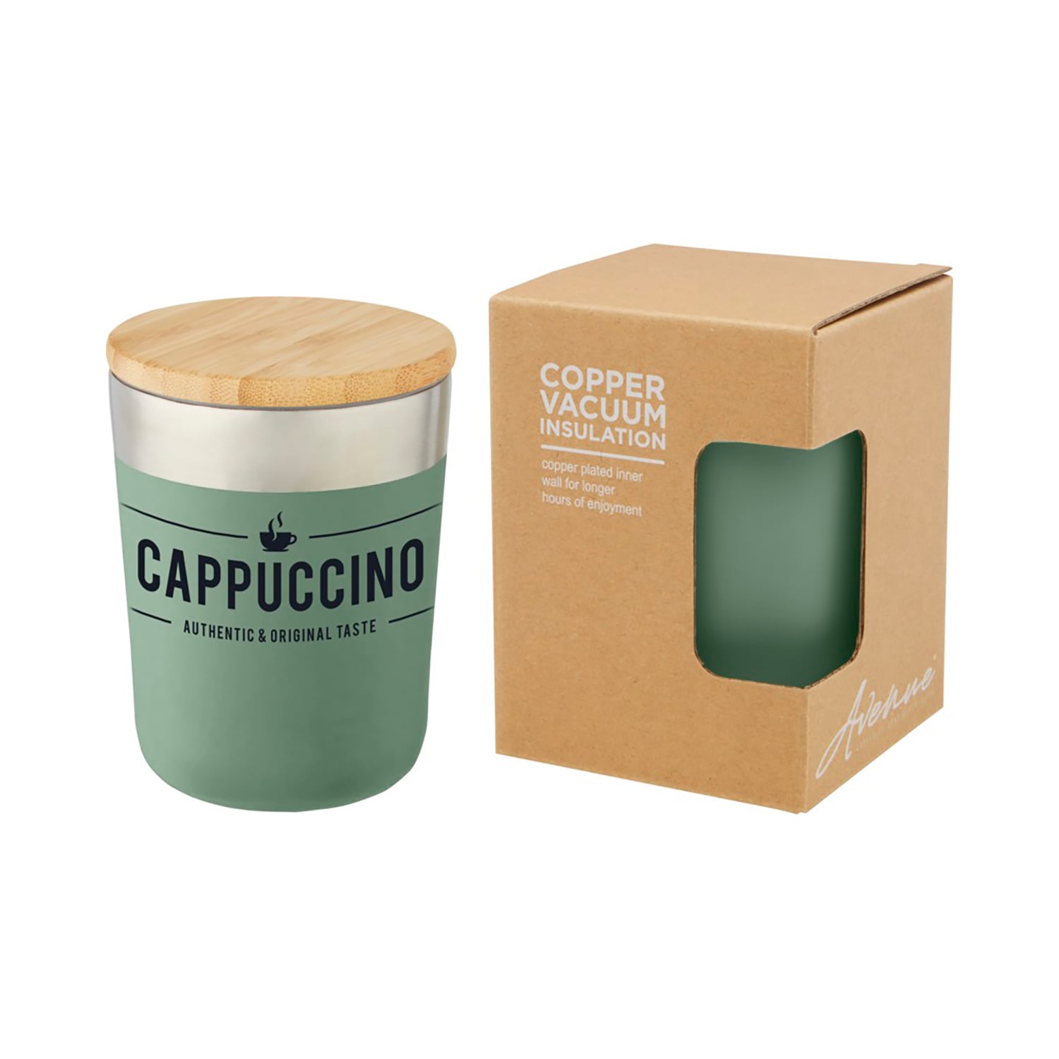 Tazza Termica – 330 ml | Acciaio Inox Isolato | Coperchio in Bambù | Antigoccia