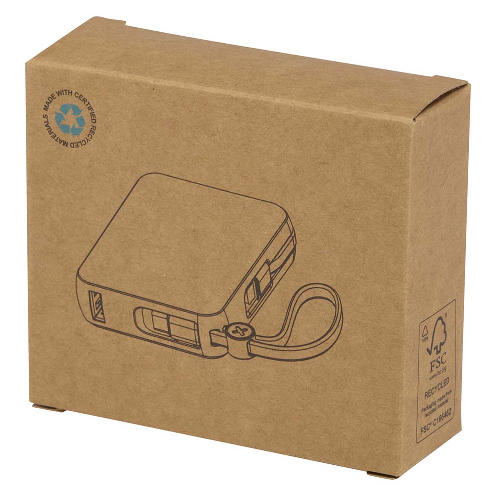 Powerbank Nilo – 10.000 mAh | 35W USB-C | Gerecycled Plastic | Ingebouwde Kabels