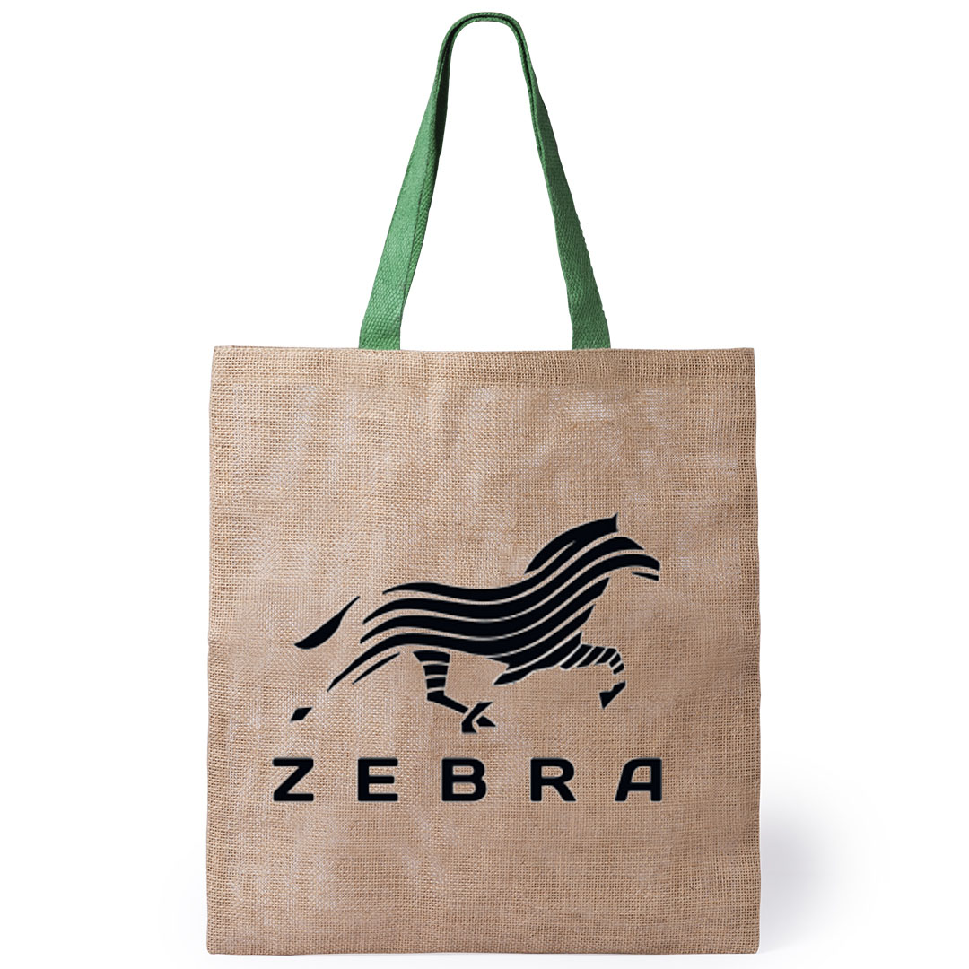 Borsa in iuta | 42 x 38 cm | Manici colorati
