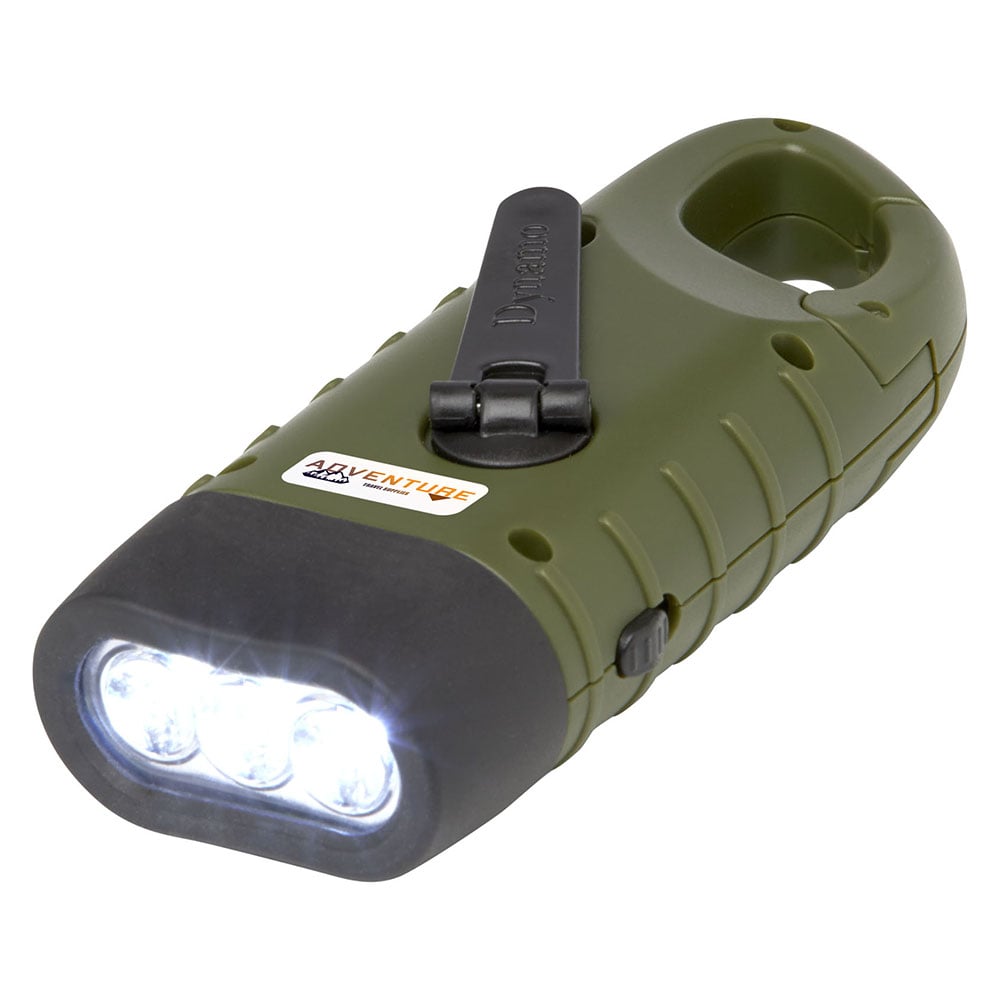 Zonne- en dynamozaklamp Fero – Gerecycled Plastic | Met Karabijnhaak