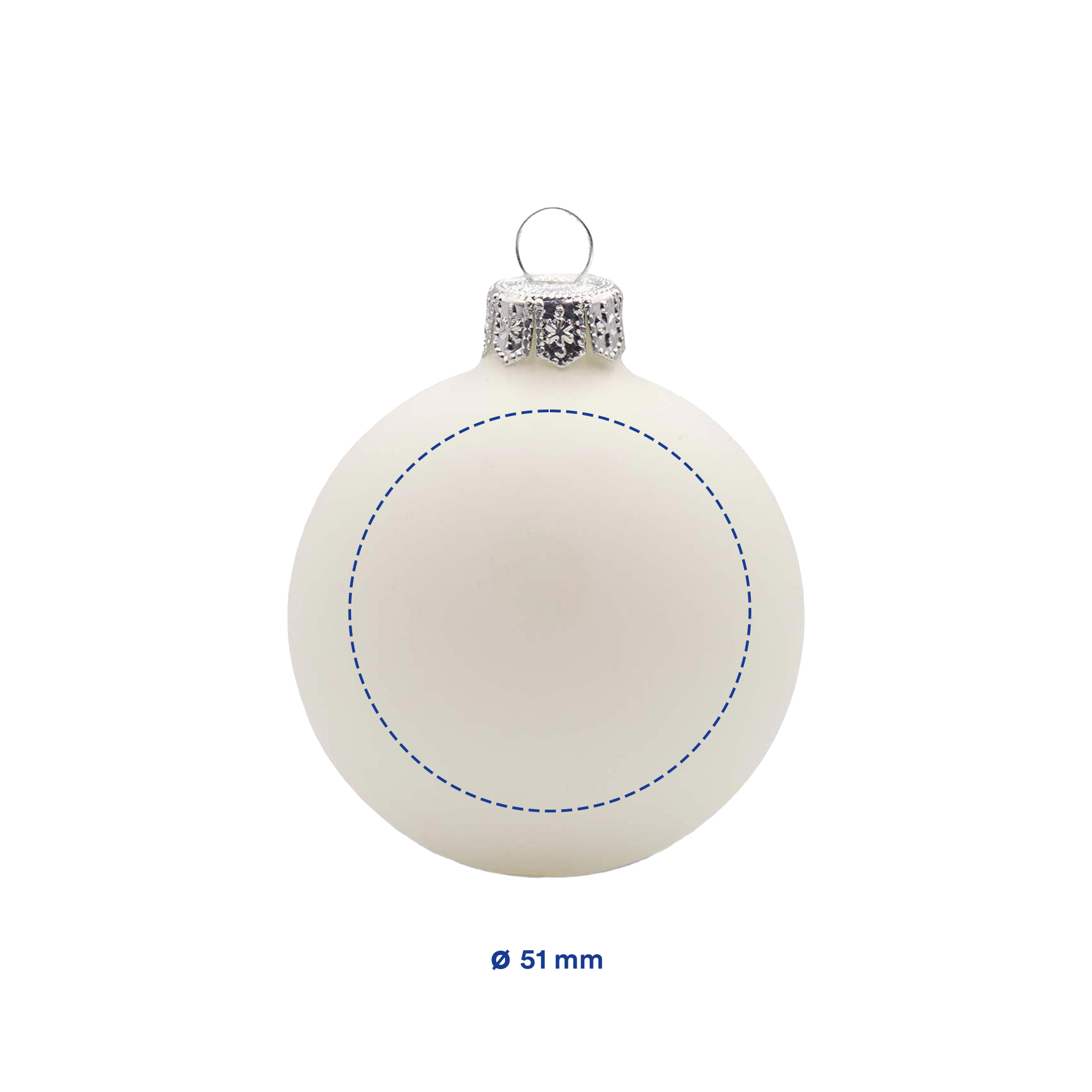 Boule de Noël – 66 mm | Finition mate | Attache dorée | Impression 1 à 4 couleurs
