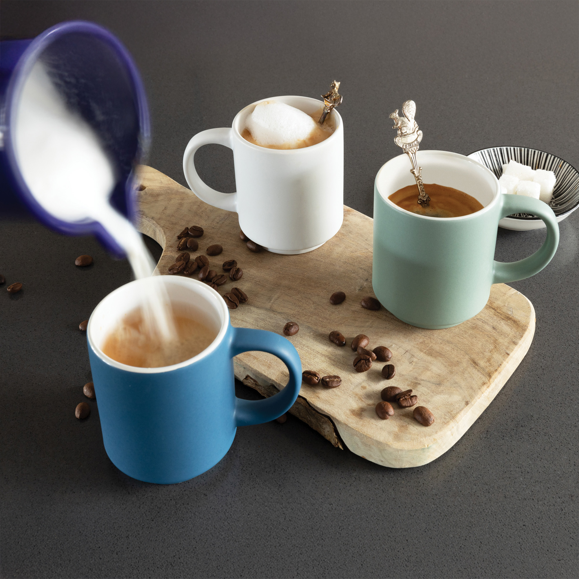 Tasse empilable en céramique - 180 ml | Boîte cadeau en kraft | Jusqu'à 2 couleurs d'impression