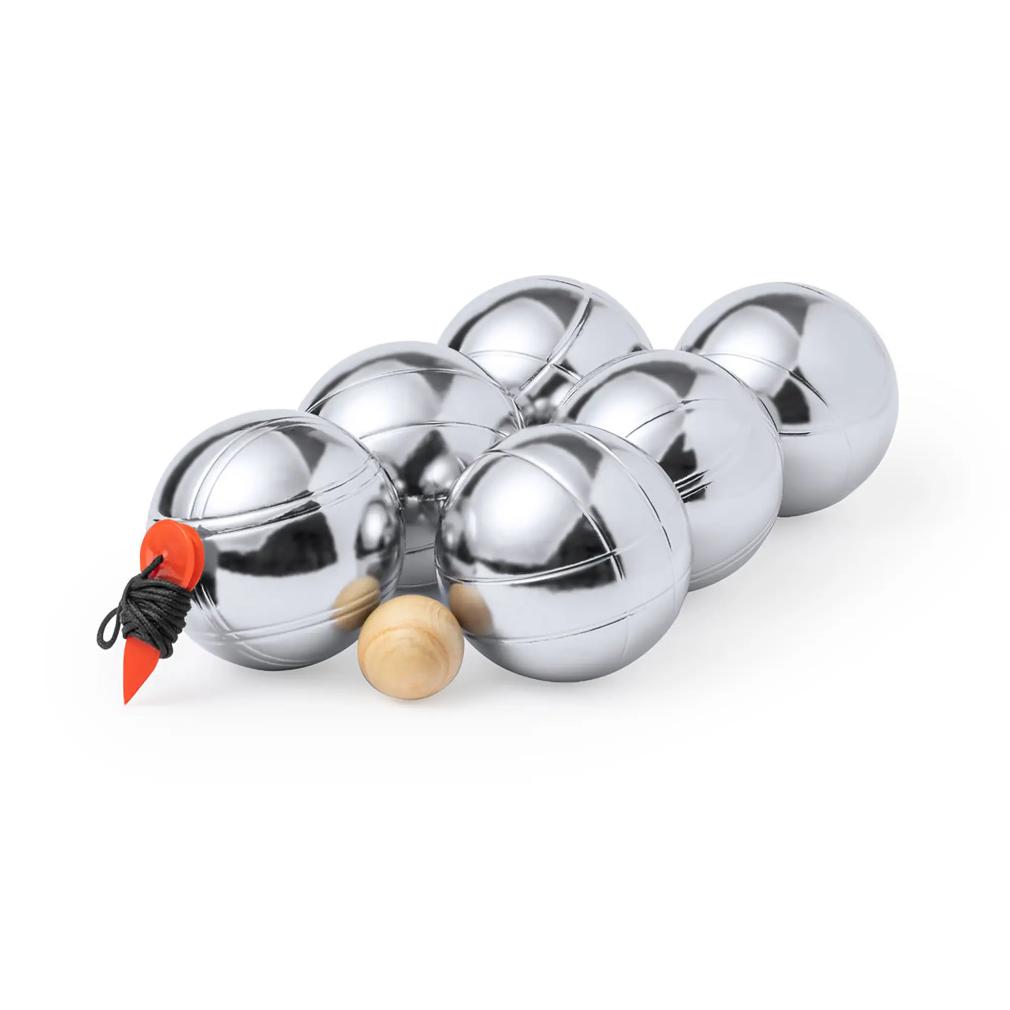 Boule-Set – 3 Metallkugeln | Holz-Kugel | Mit Tasche | Für draußen