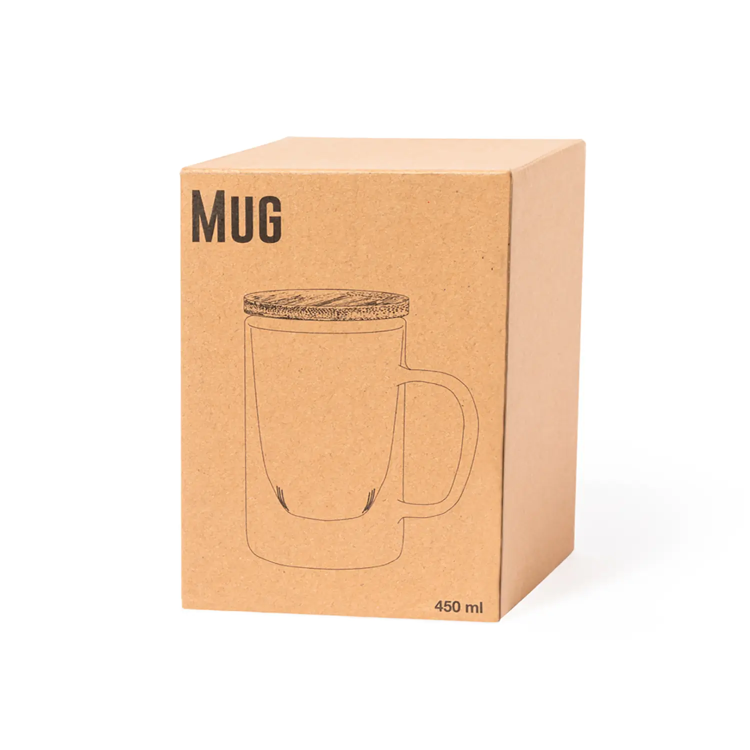 Tasse à thé en verre avec infuseur – 450 ml | Couvercle bambou | Réutilisable | Pratique