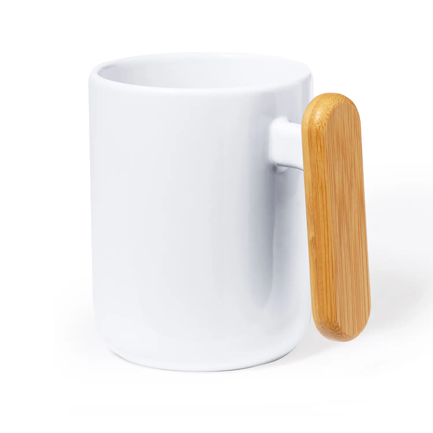 Tasse en céramique avec couvercle bambou – 480 ml | Grande contenance | Réutilisable | Naturelle