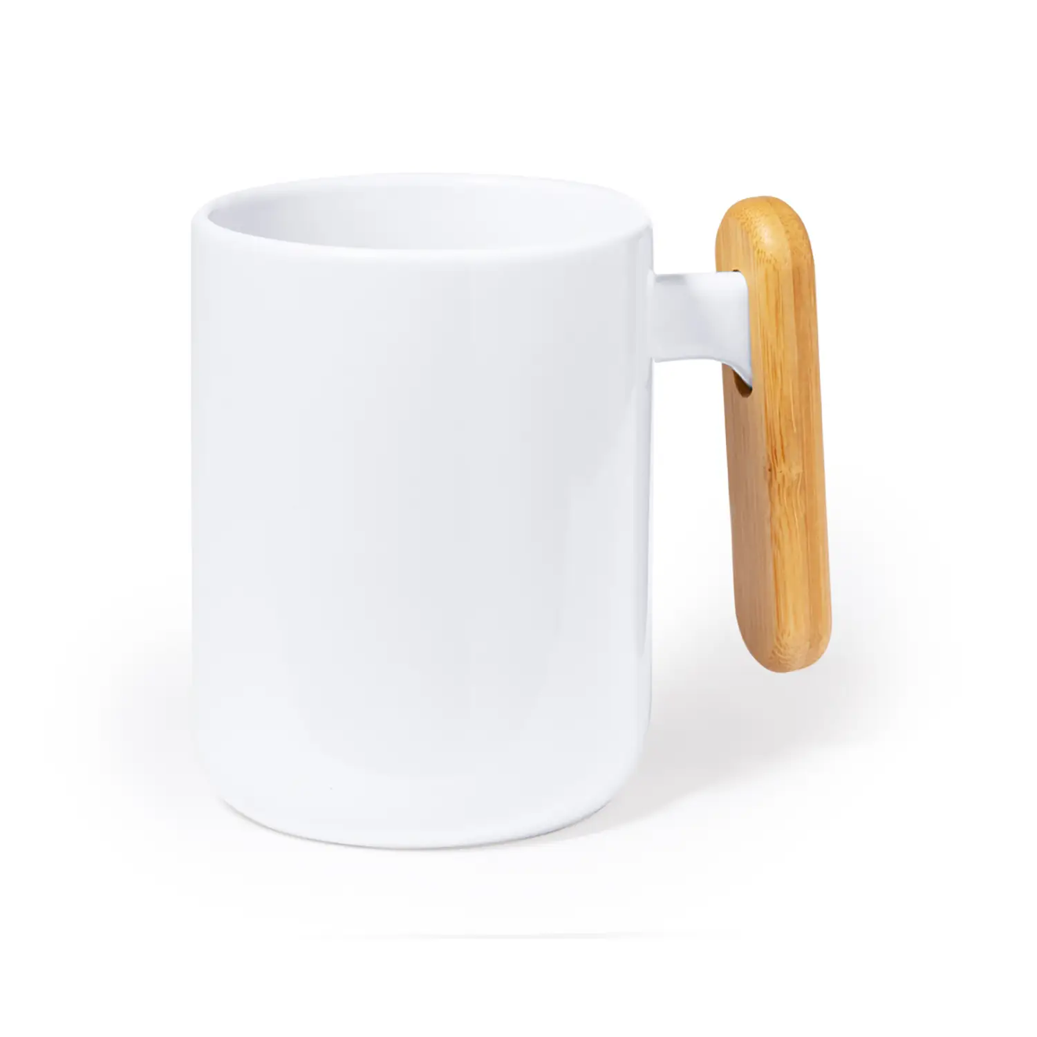 Tasse en céramique avec couvercle bambou – 480 ml | Grande contenance | Réutilisable | Naturelle