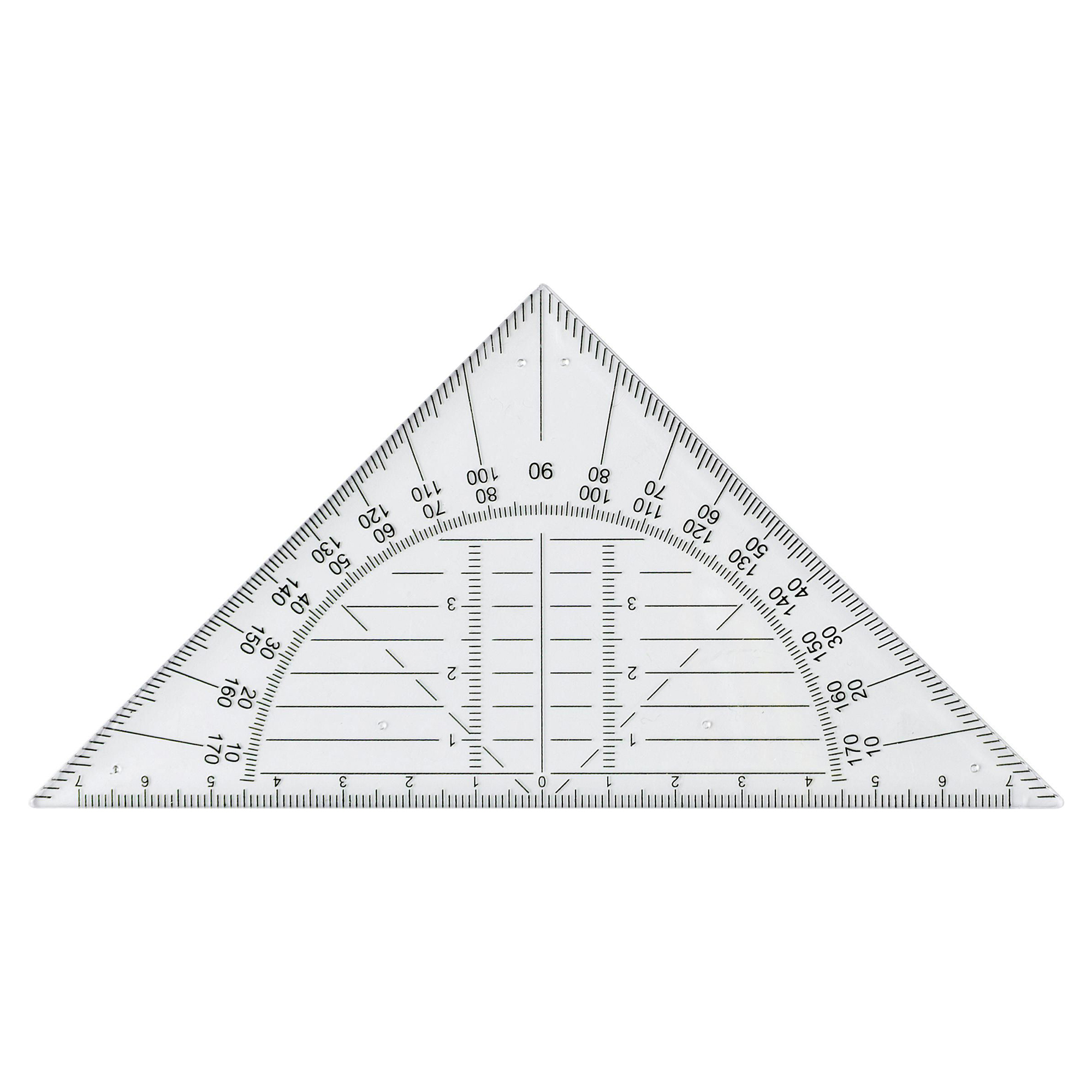 Geodriehoek Nova – 14 cm | Transparant | Kunststof | 45° hoek