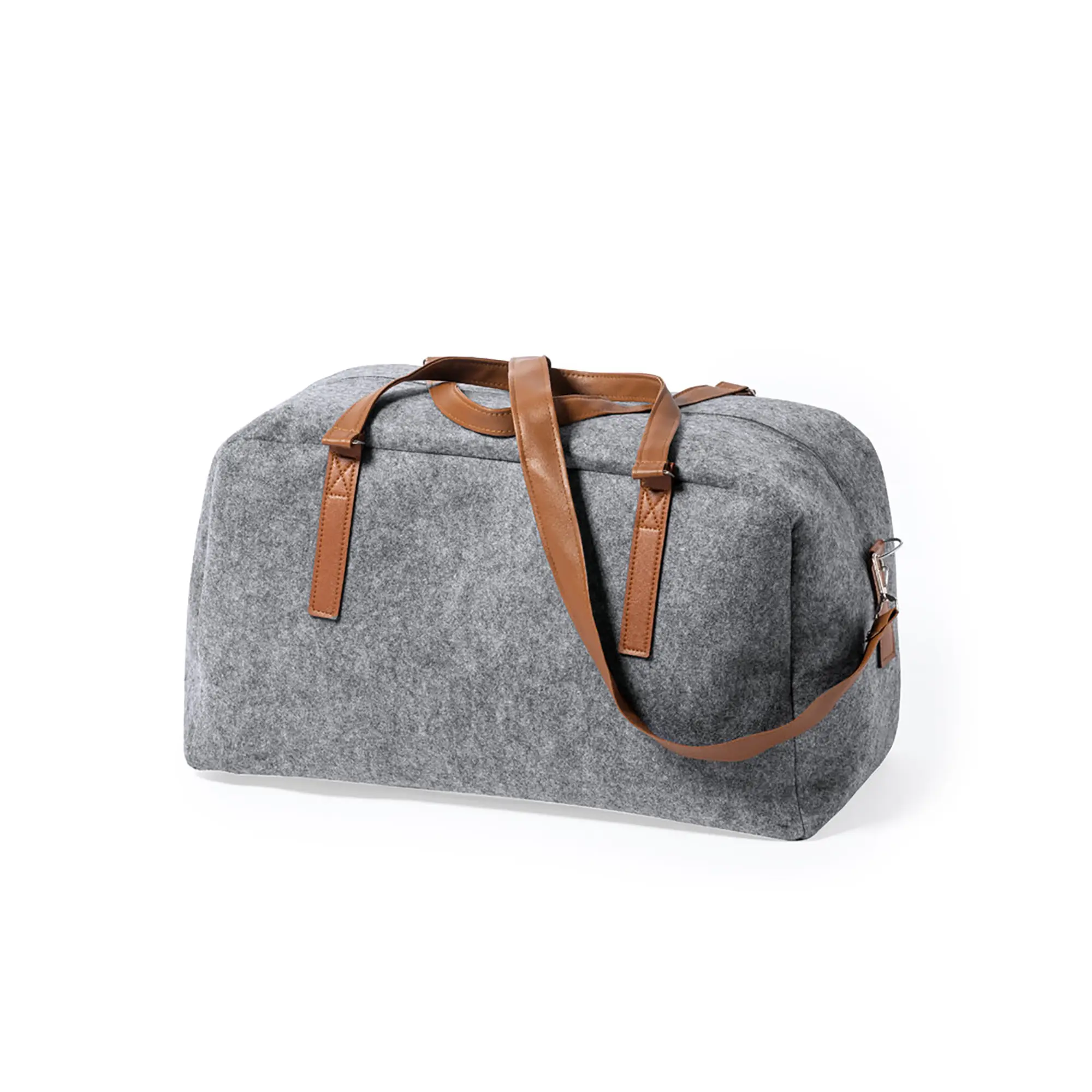 Filztasche aus RPET – PU-Details | Schultergurt | Außenfach mit Reißverschluss | Recycelt