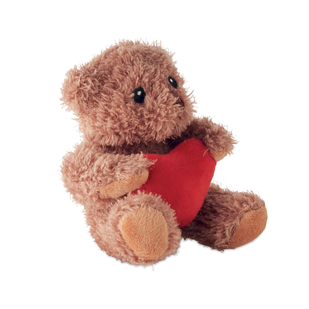 Knuffelbeer Hart – Pluche | Geborduurde Details | 13×16 cm | Polyester