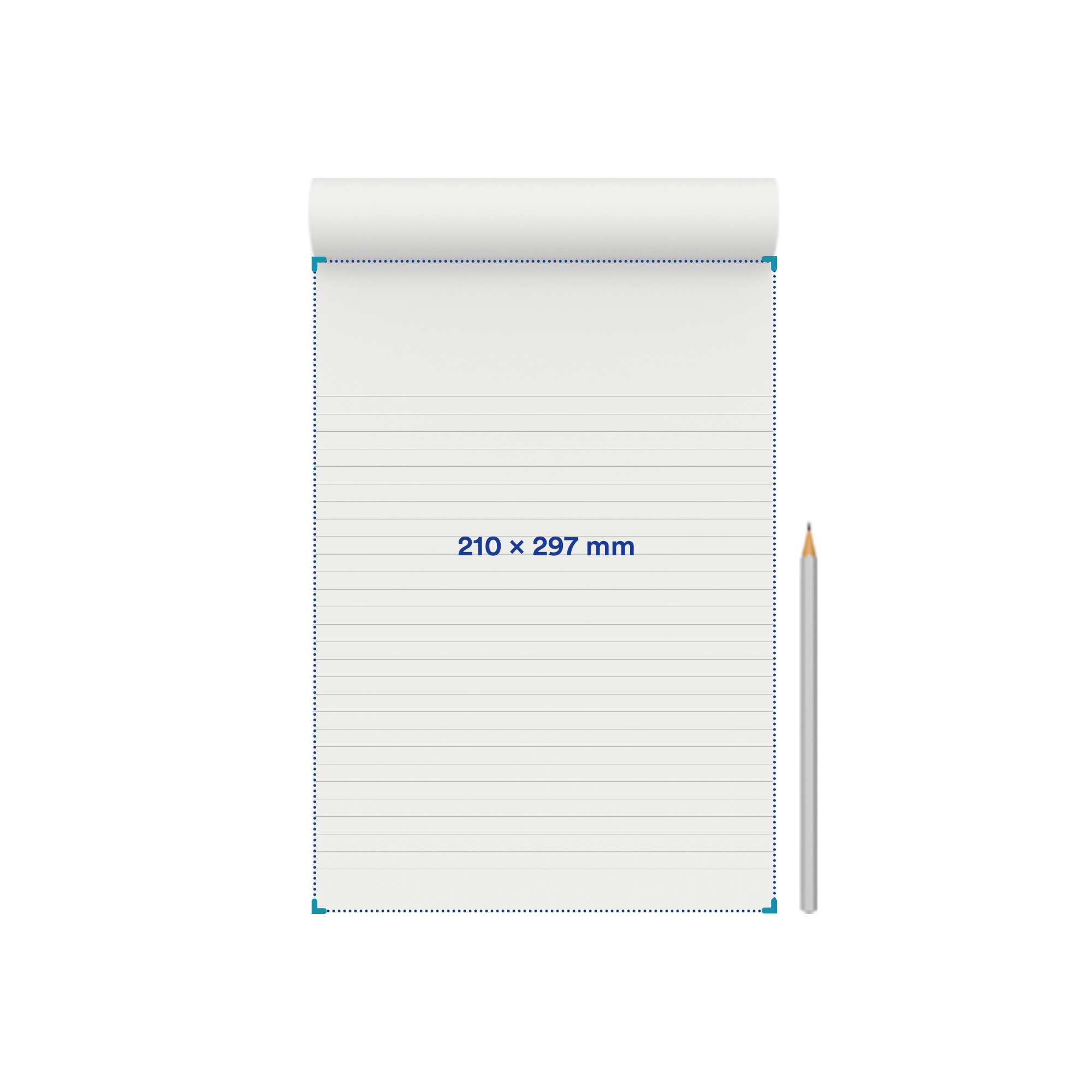 Blocco note - A4 | 25-100 fogli a righe | Quadrichromia