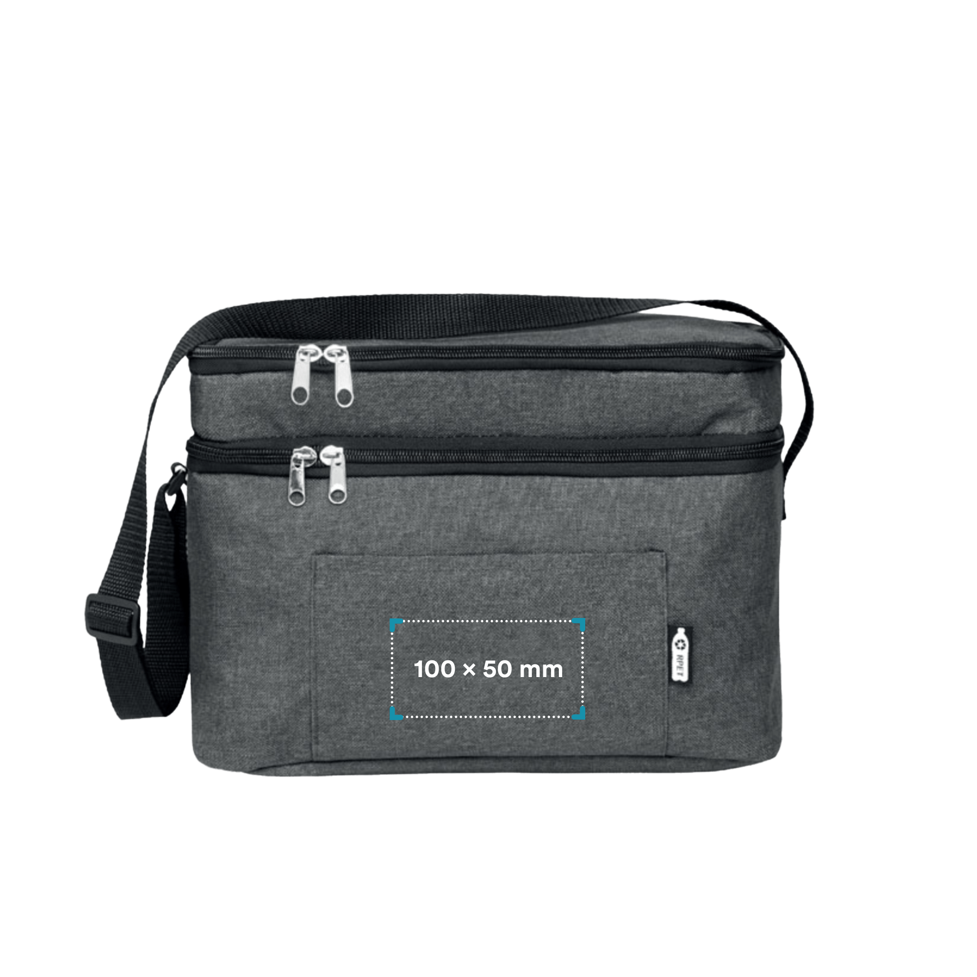 Borsa termica - RPET | 2 scomparti | Tracolla | Stampa da 1 a 4 colori