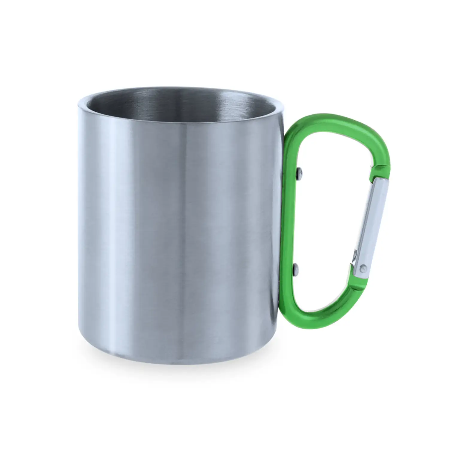 Mug métallisé – 220 ml | Acier inoxydable | Finition brillante | Anse mousqueton