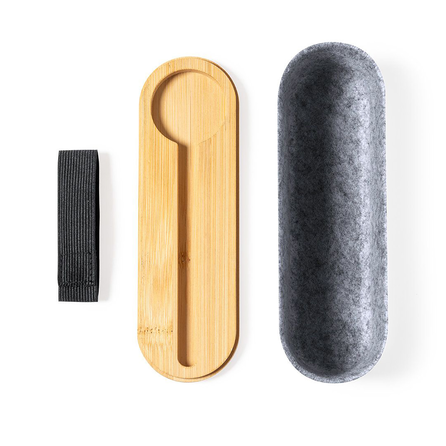 Etui Noah - RPET vilt design | Bamboe deksel | Smartphonehouder