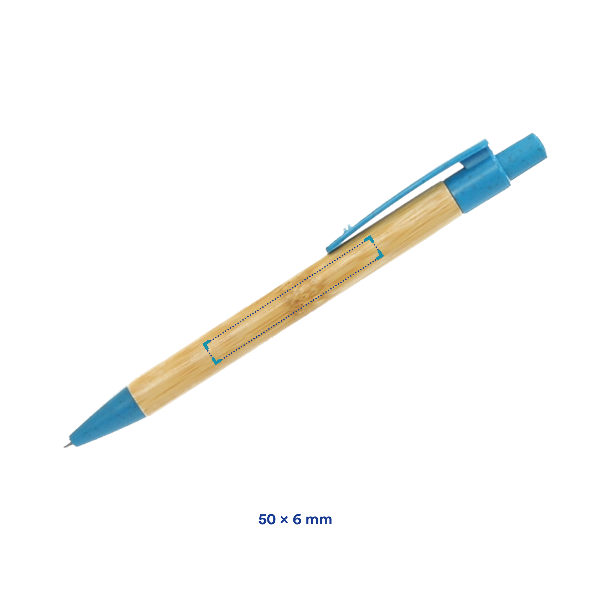 Stylo à bille | Bambou & paille de blé | Couleurs diverses | Impression jusqu'à 4 couleurs