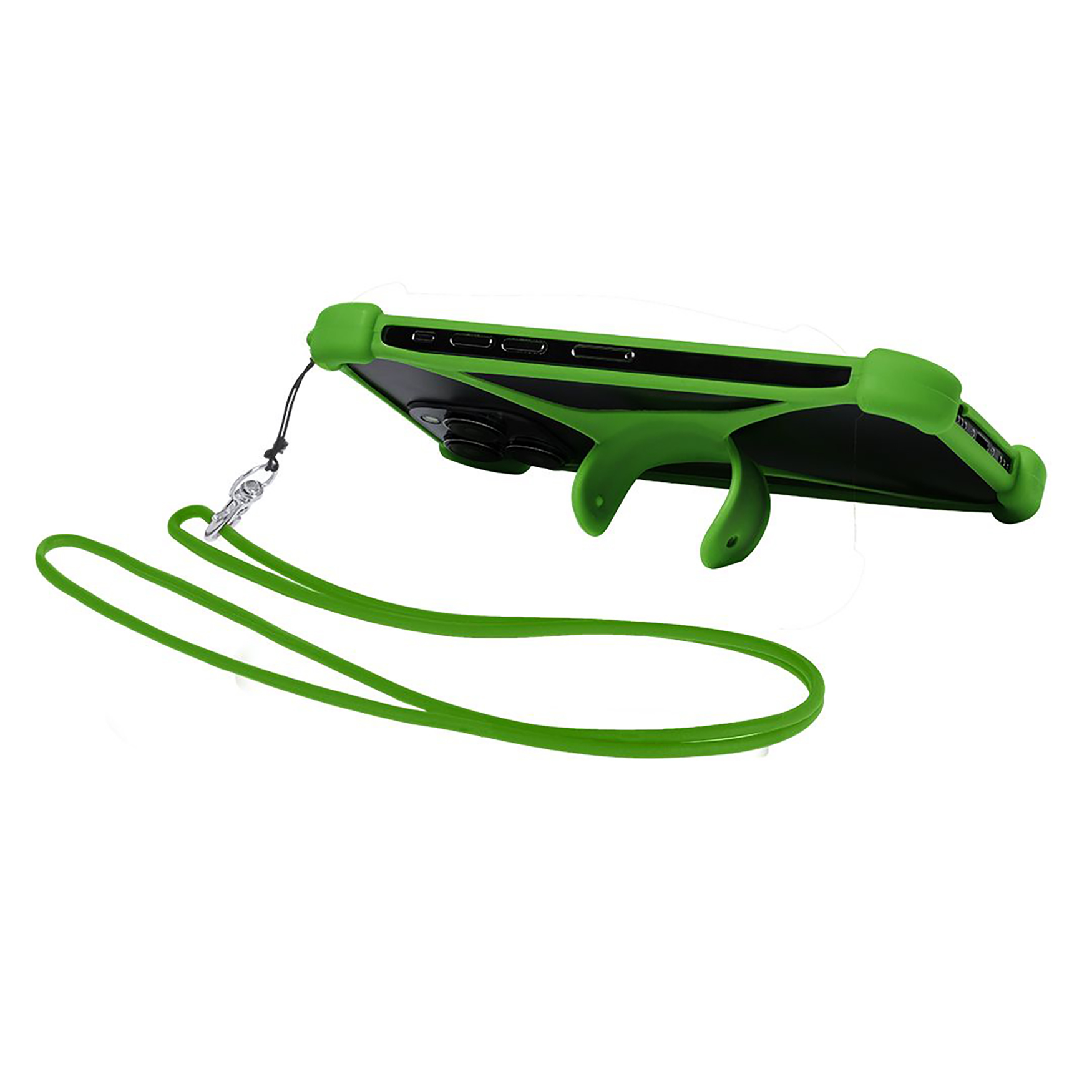 Smartphone lanyard Daan - Siliconen houder | Metalen karabijnhaak | Geïntegreerde standaard