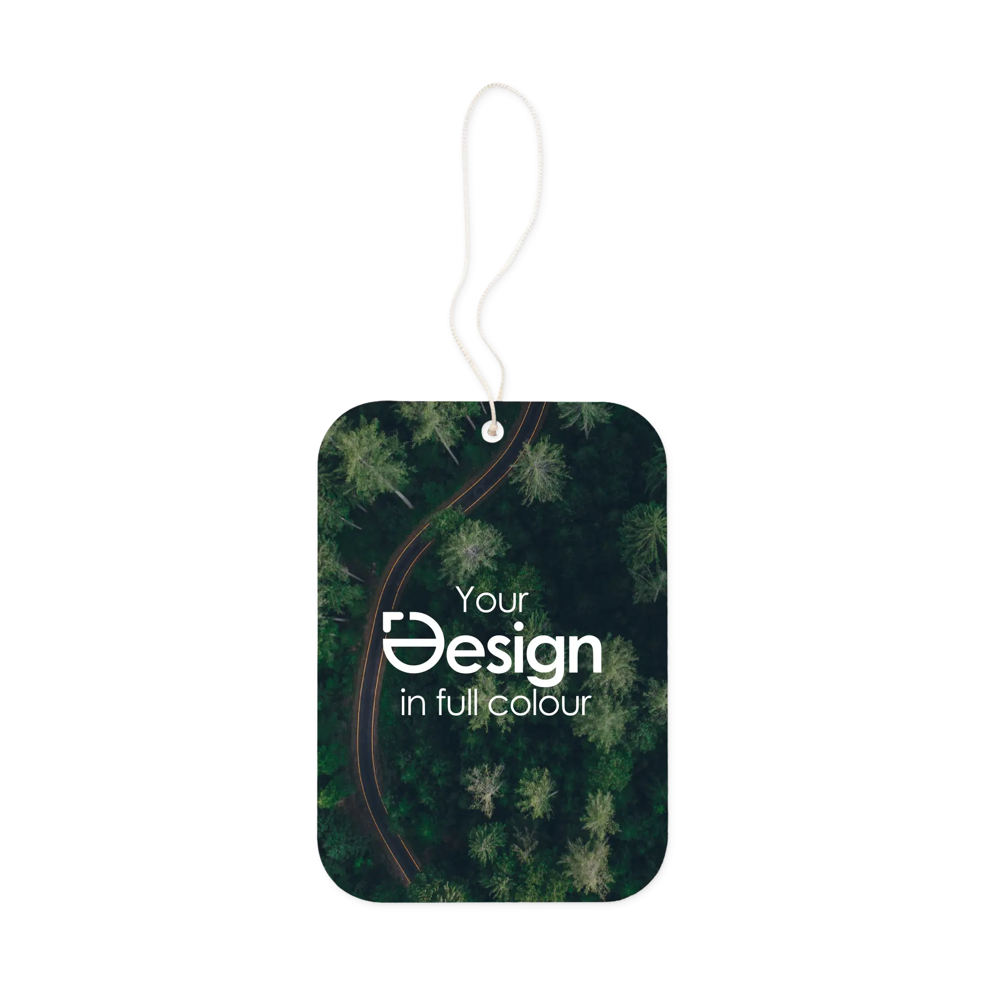 Désodorisant auto rectangulaire – Quadrichromi | Parfum personnalisé | Impression double face