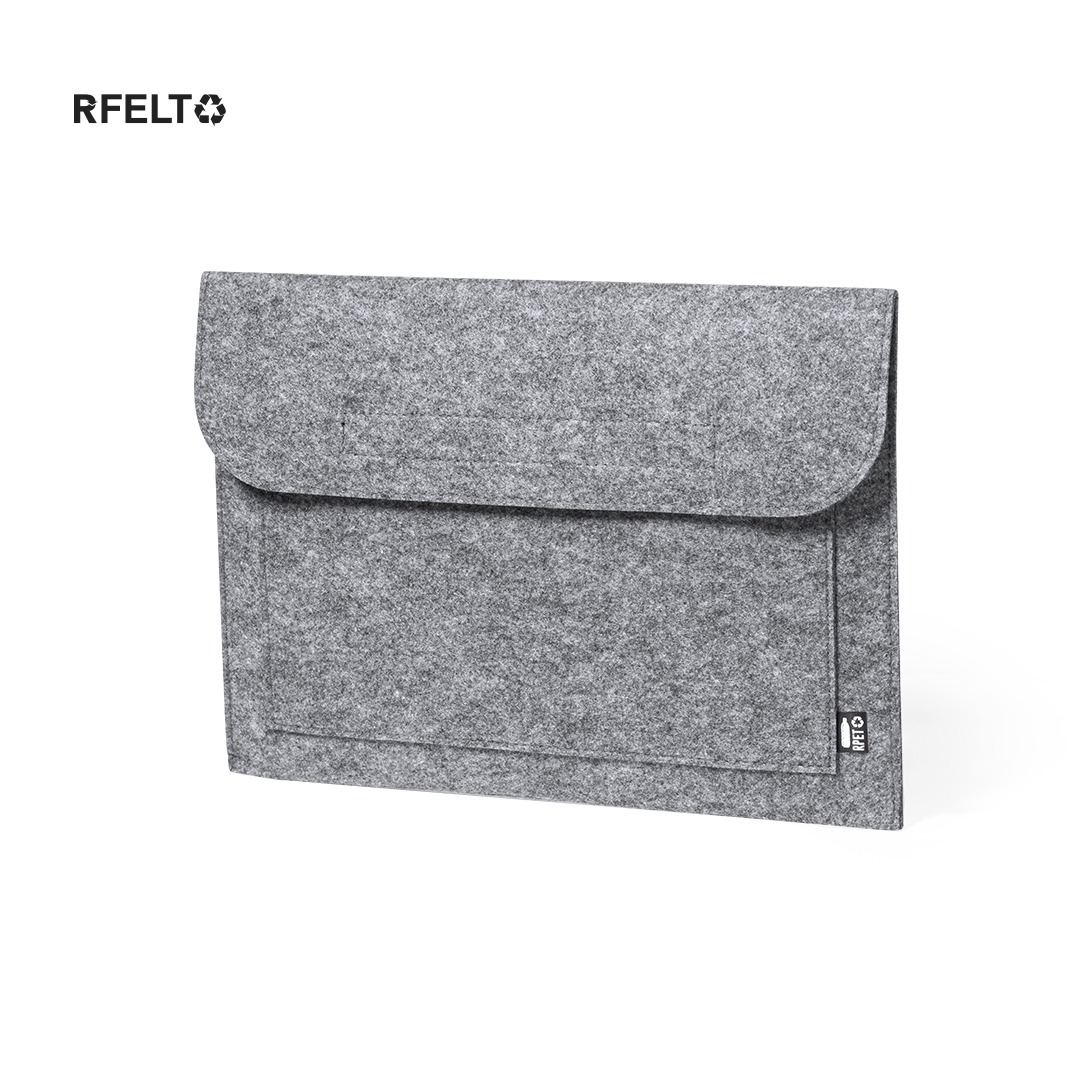 Laptophülle – 15 inch | Recycelter RPET-Filz | Vordertasche | Klettverschluss