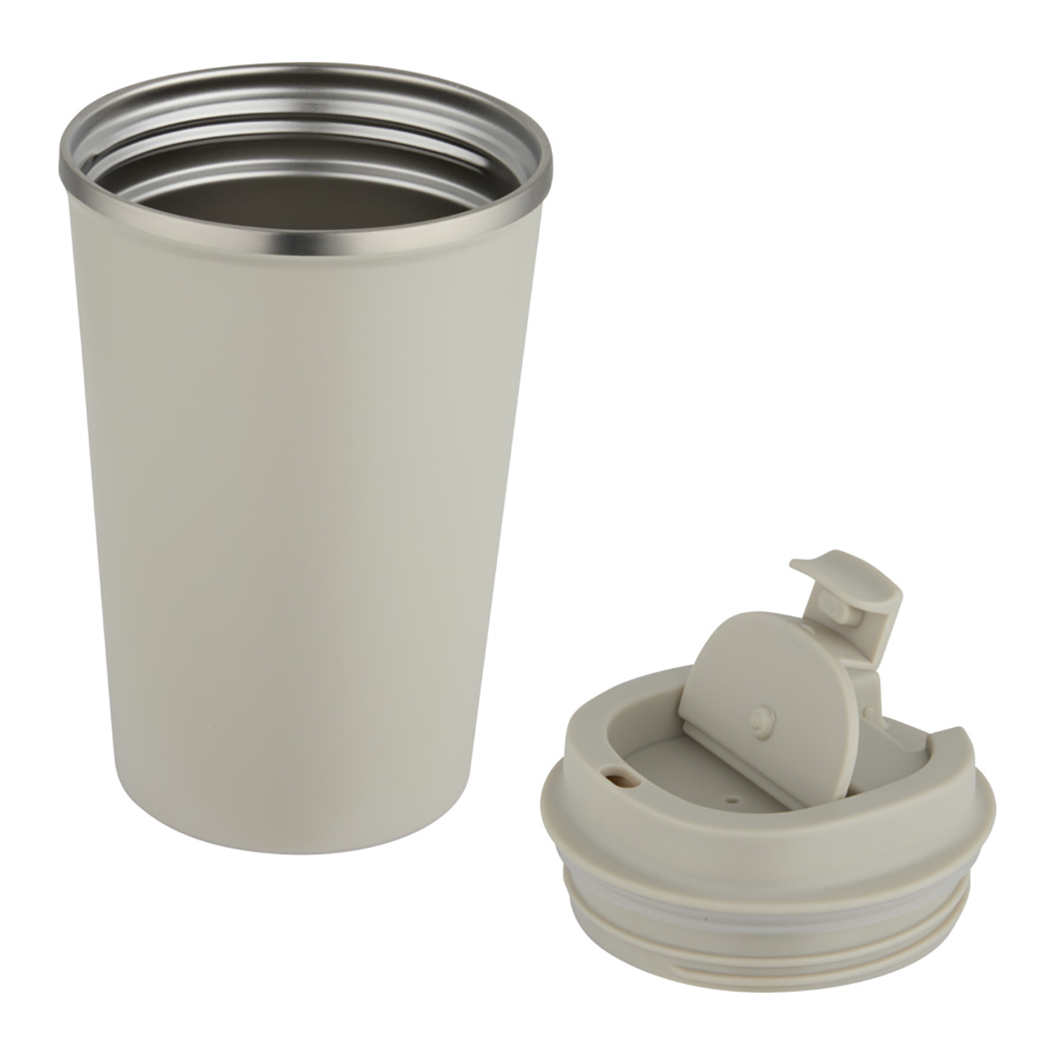 Gobelet isotherme sous vide – 350 ml | Étanche | Couvercle rotatif | Inox