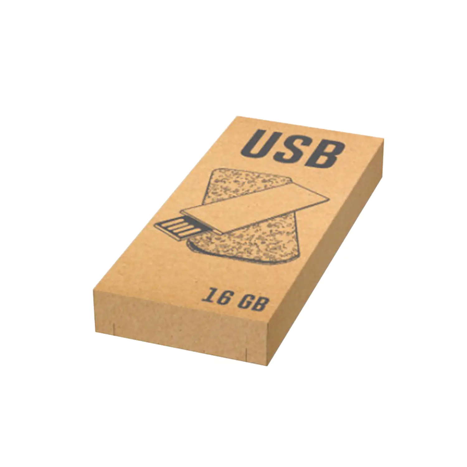 Clé USB 16 Go carton – Recyclé | Avec capuchon | Légère | Éco-responsable