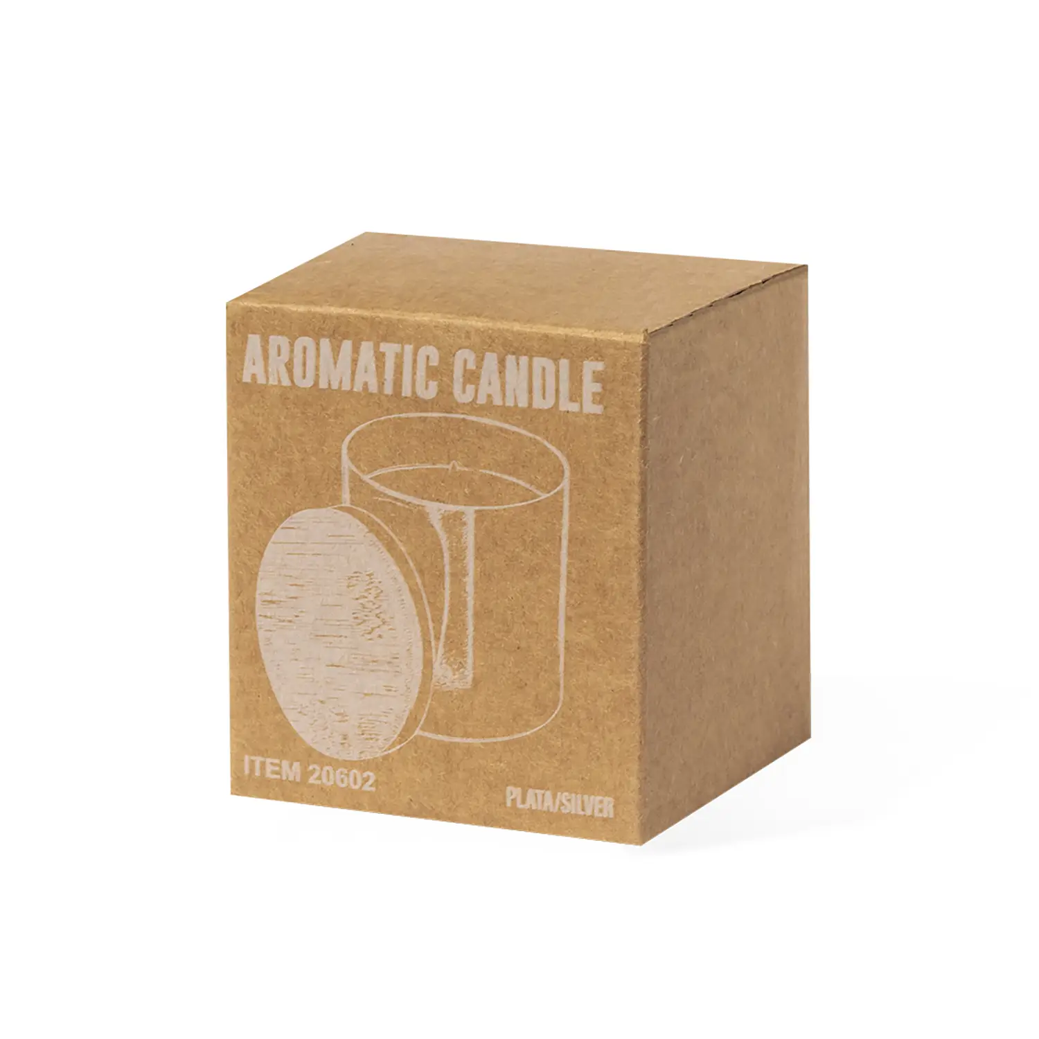 Candela in alluminio con coperchio bambù – Vaniglia | Riutilizzabile | Naturale