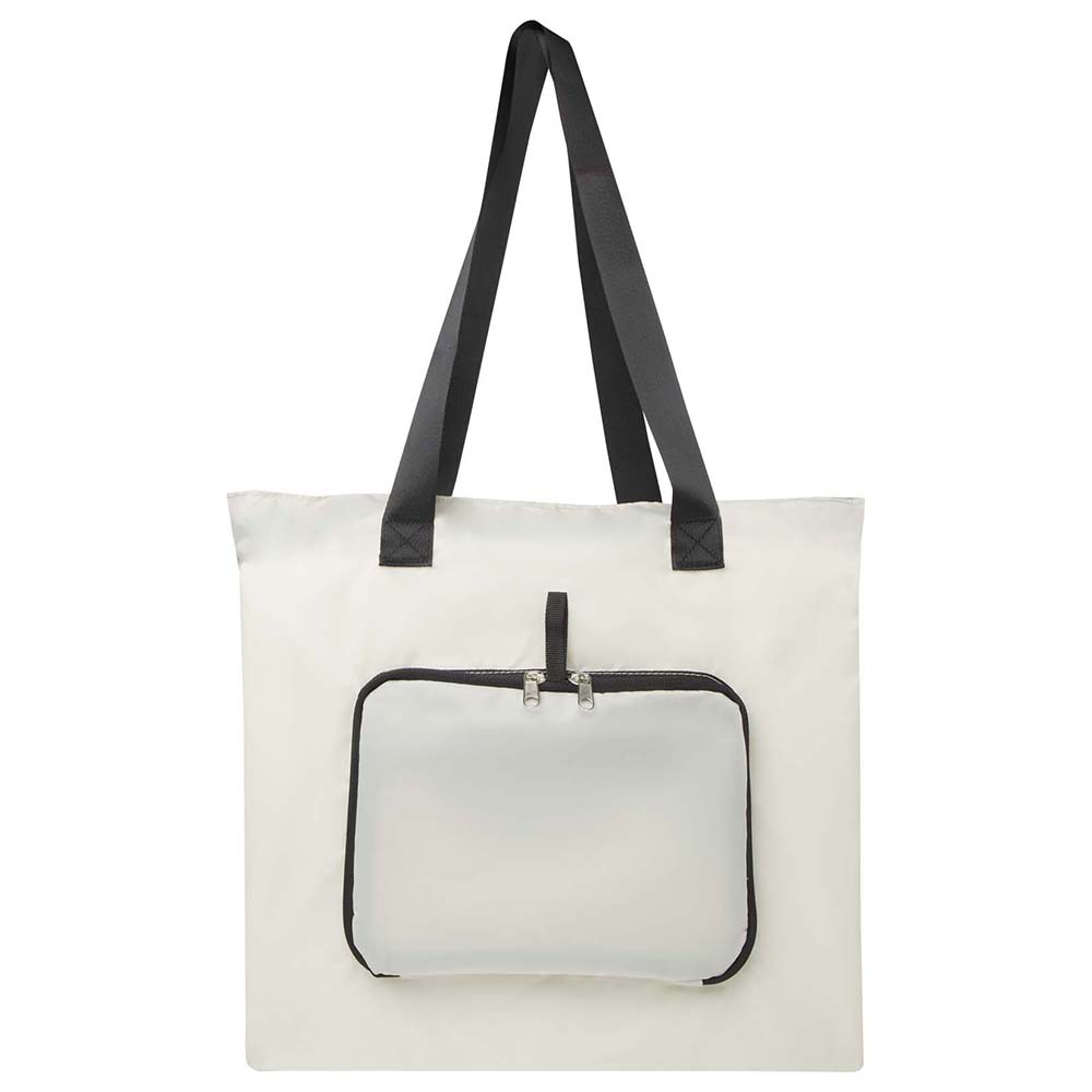 Borsa shopper pieghevole in RPET – 16 L | Certificata GRS | Senza PVC | Con cerniera | Manici lunghi