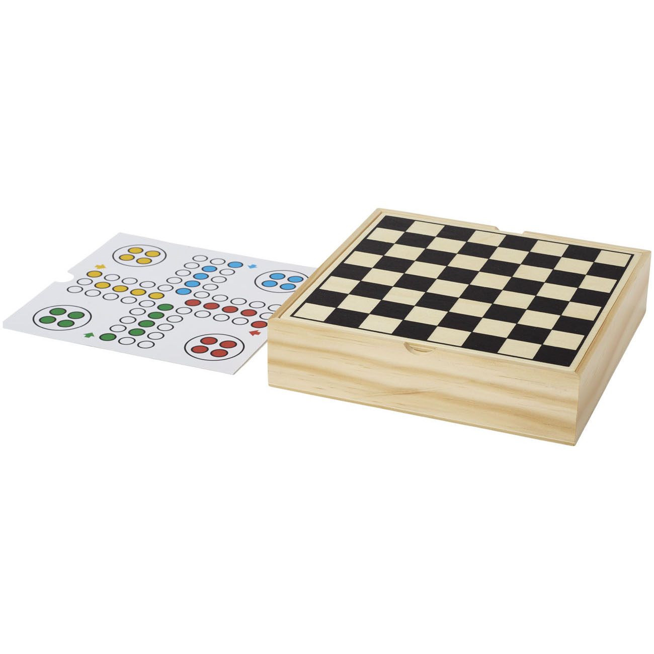 Spieleset | Holz | 8 Spiele | Logo auf der Box