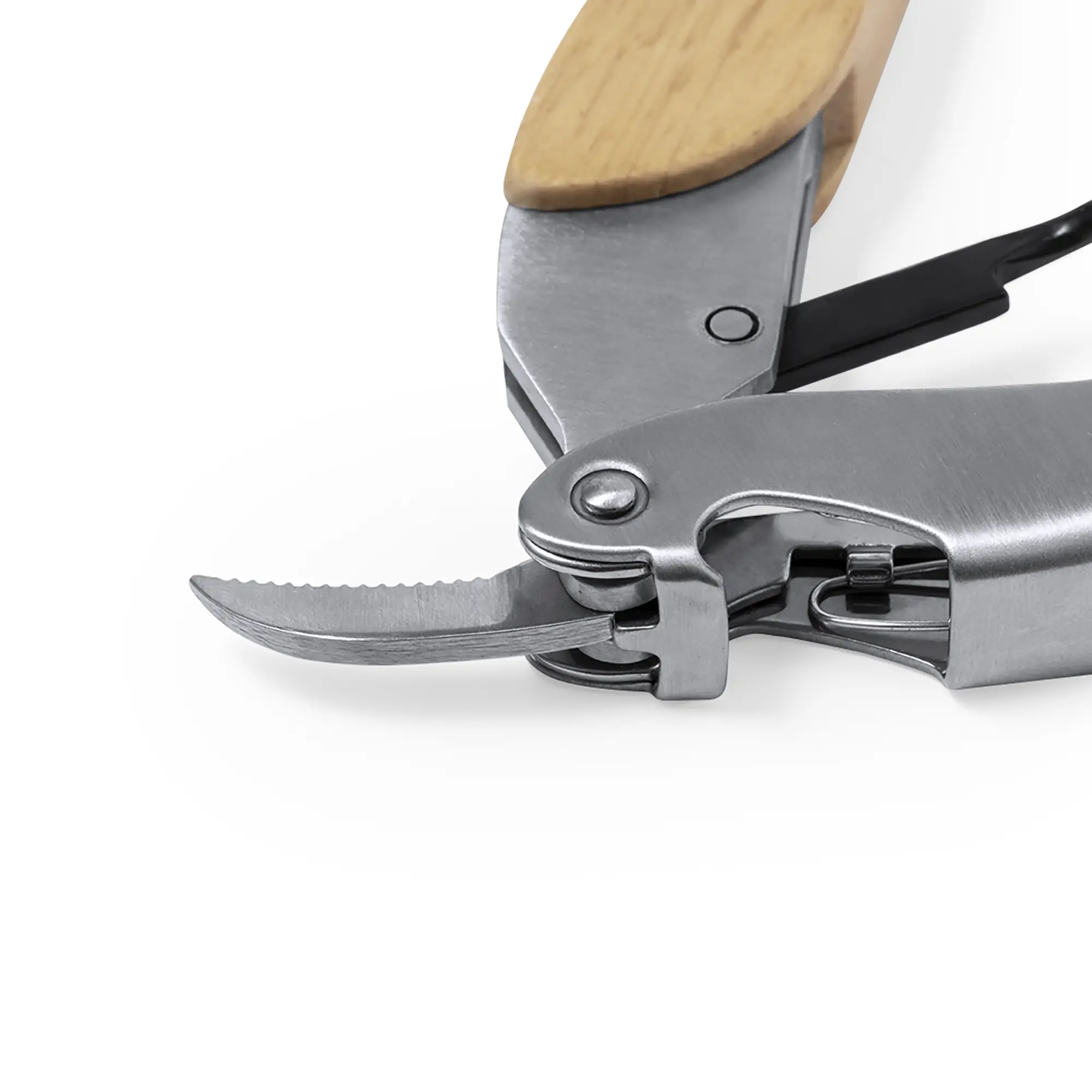 Korkenzieher Holzgriff – Edelstahl | Multitool | Mit Messer | Kompakt