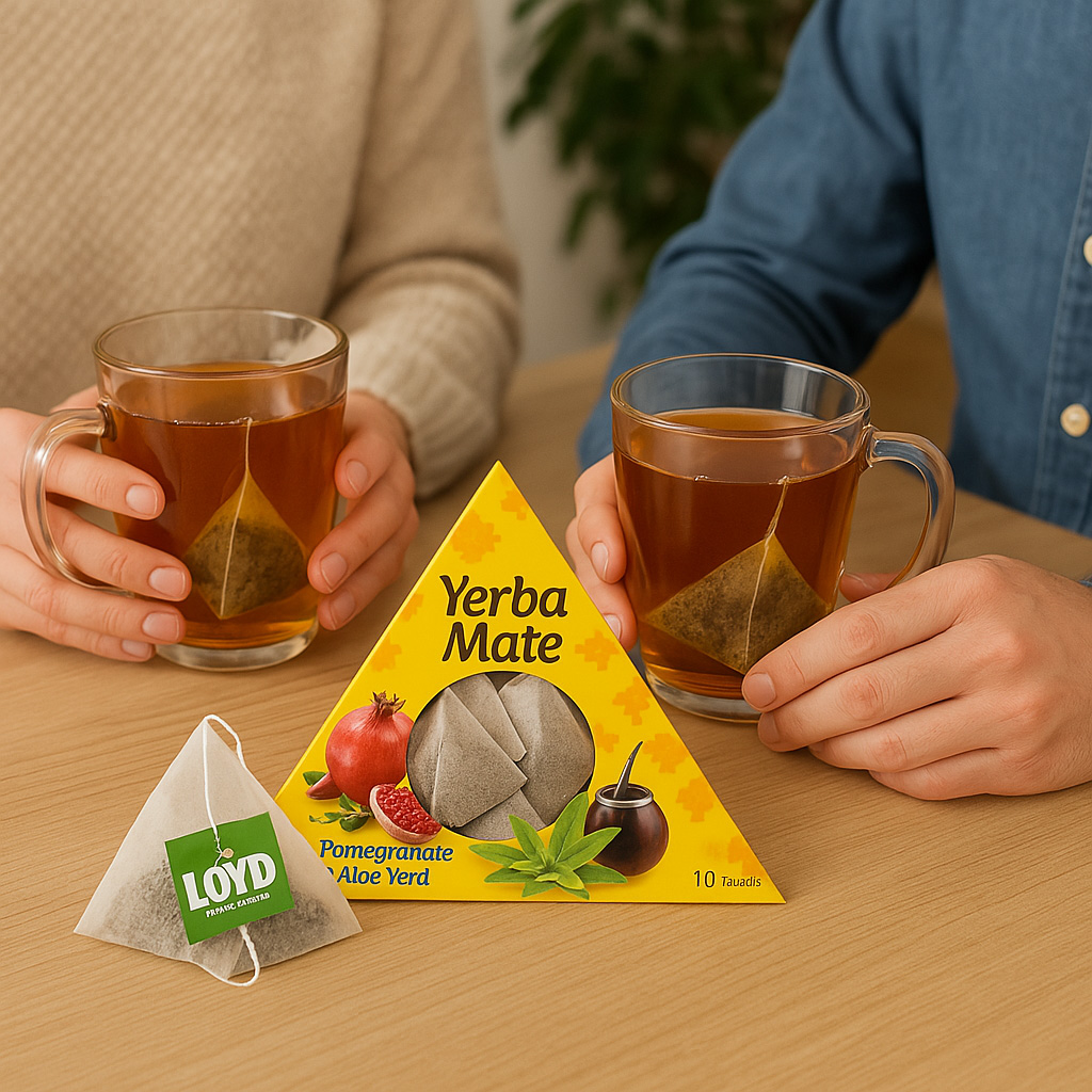 Werbe-Tee – 10 Pyramidenbeutel | Vollfarbiger Druck | Originelles Giveaway