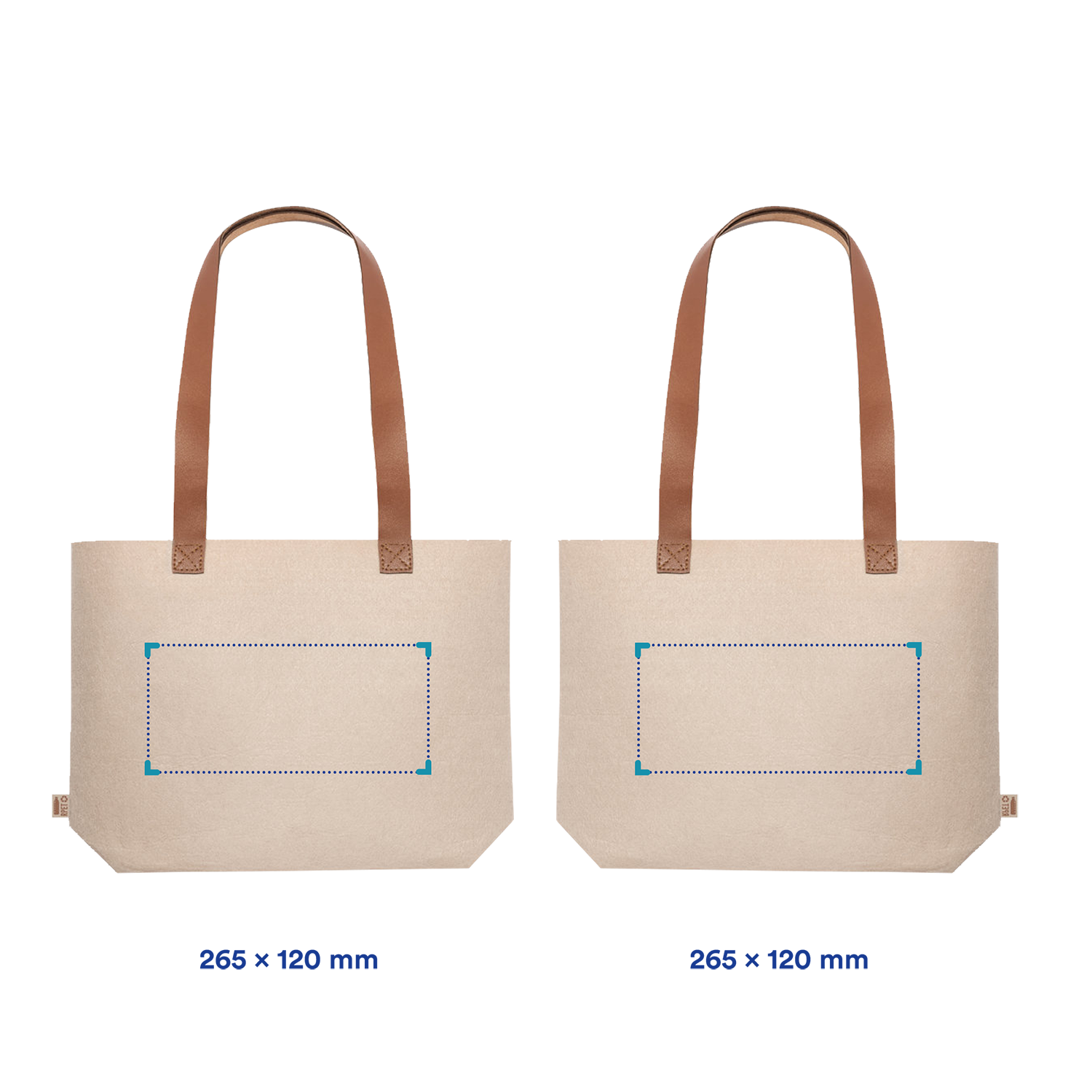 Vilten shopper Shania - RPET| 40x15x42 cm | PU leren handgrepen | 1 kleur bedrukking