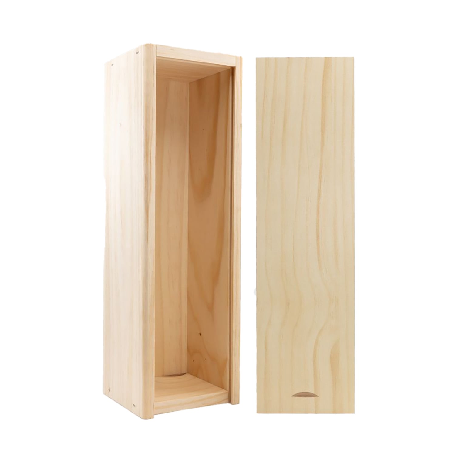 Caisse en bois pour vin – Une bouteille | Bois épais | Couvercle coulissant | Certifié PEFC