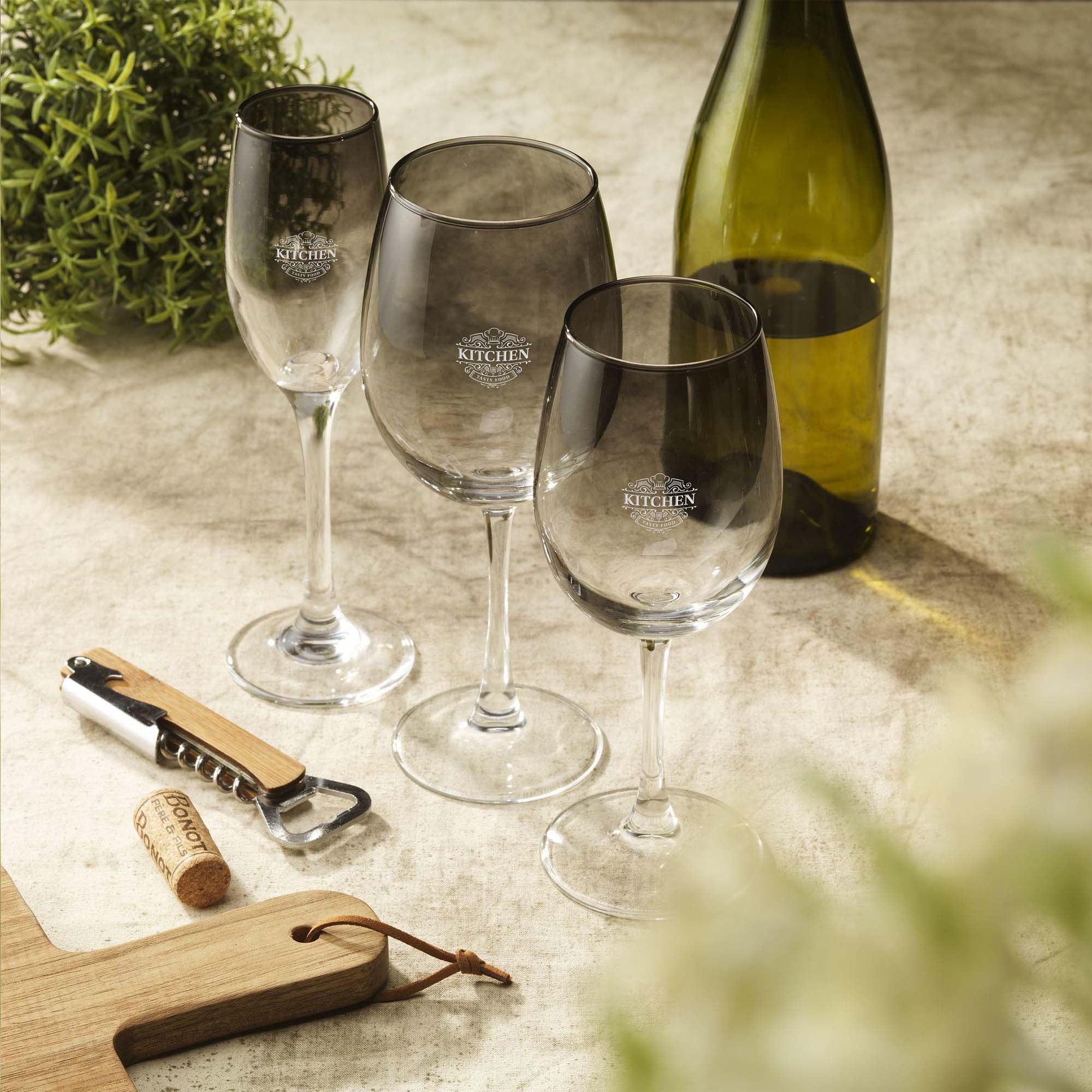 Calice da vino – 465 ml | Vetro fumé | Design senza tempo | Lavabile in lavastoviglie