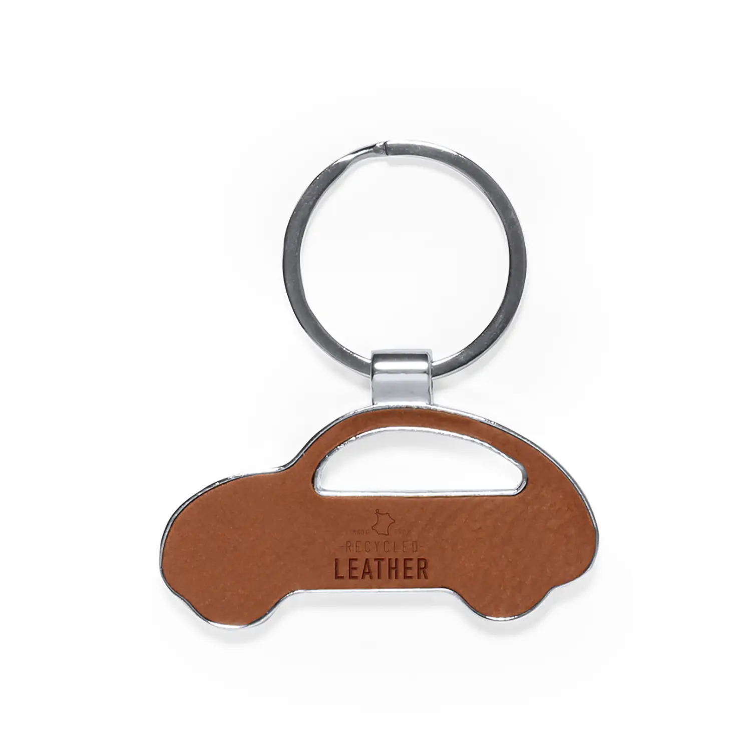 Schlüsselanhänger aus recyceltem Leder – Metall | Robust | Minimalistisch