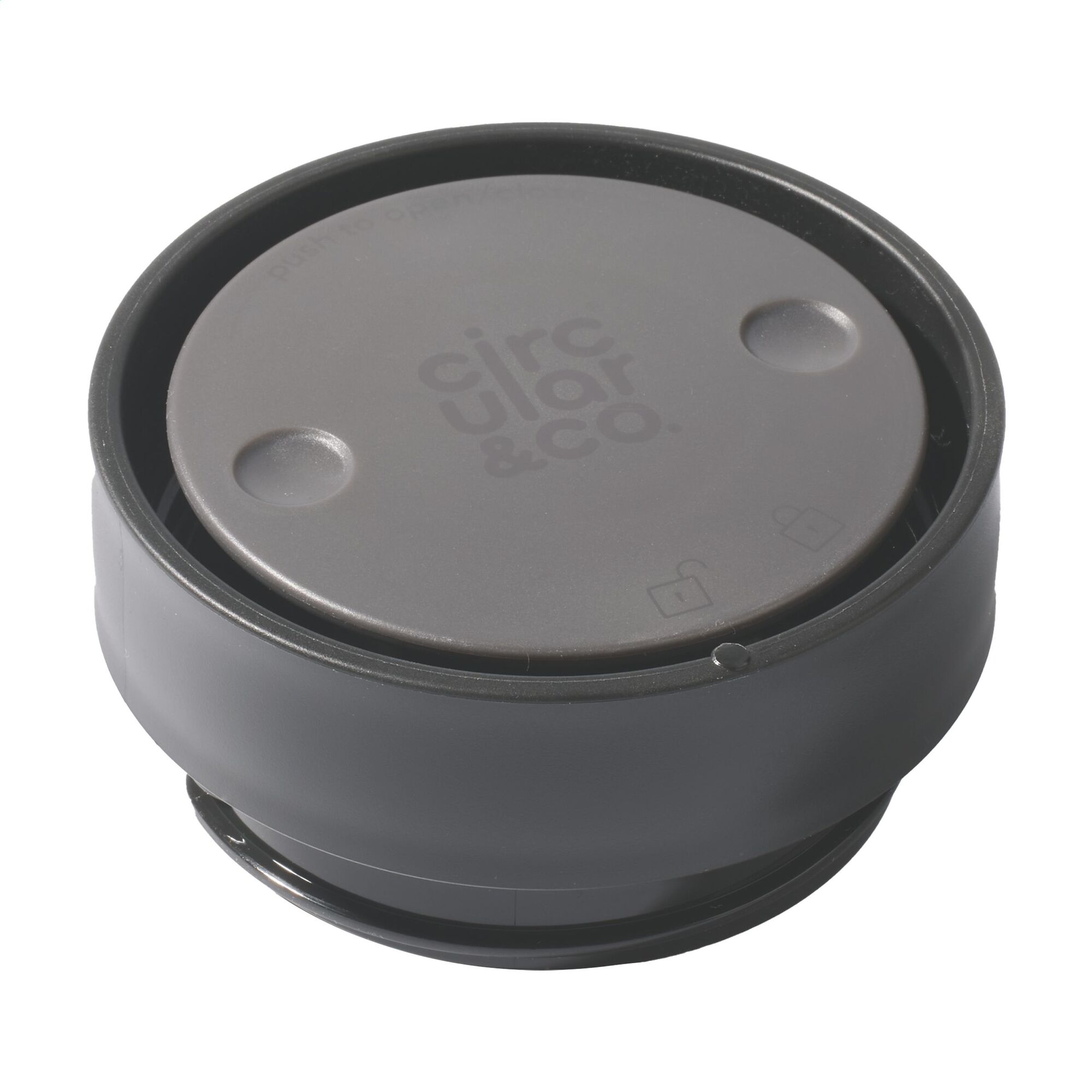 Circular&Co® Becher Black - 227 ml | Recycelt | Schwarz + Farbiger Deckel