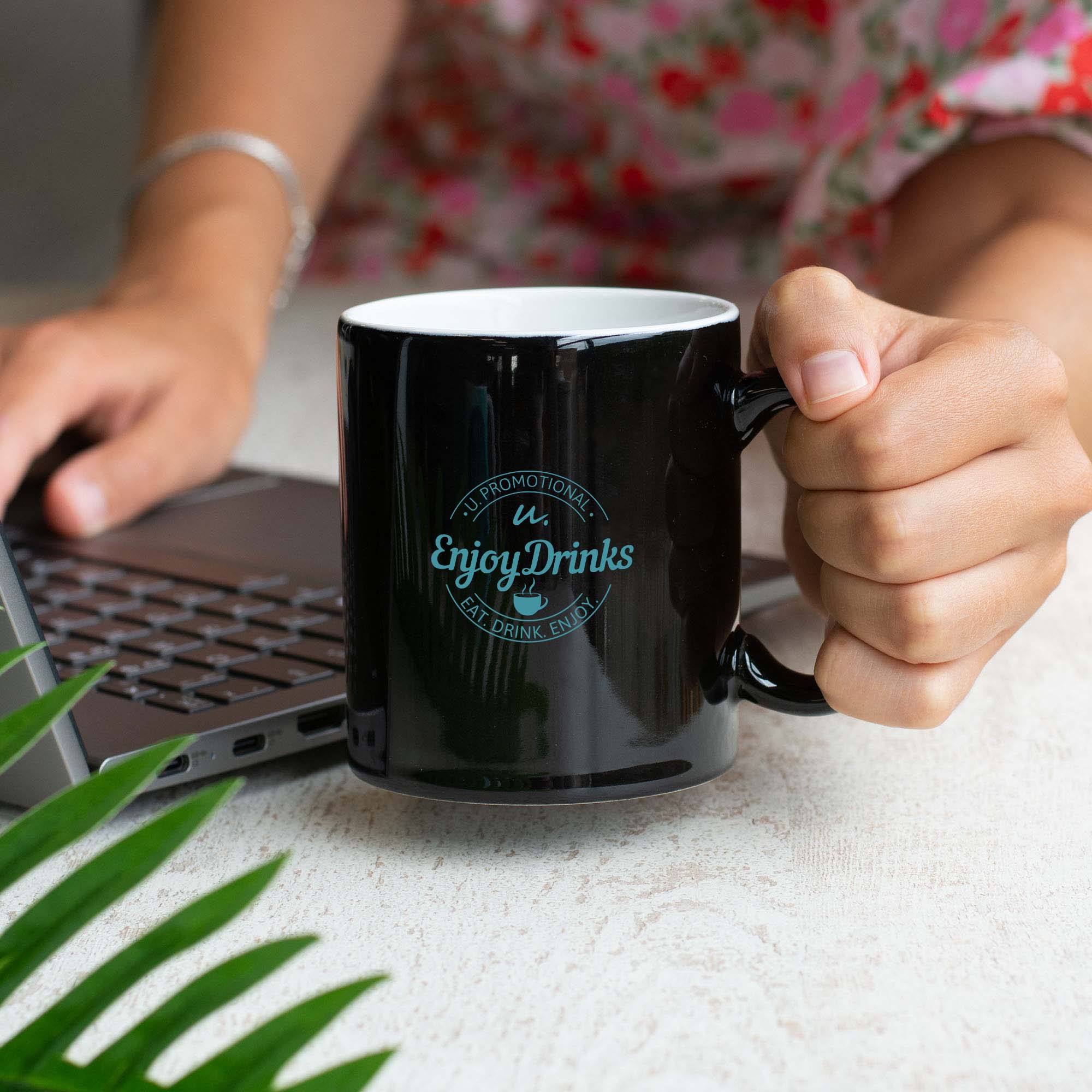 Tasse Kitty - 350 ml | Farbig + weiße Innenseite | 1-4 Farbdruck