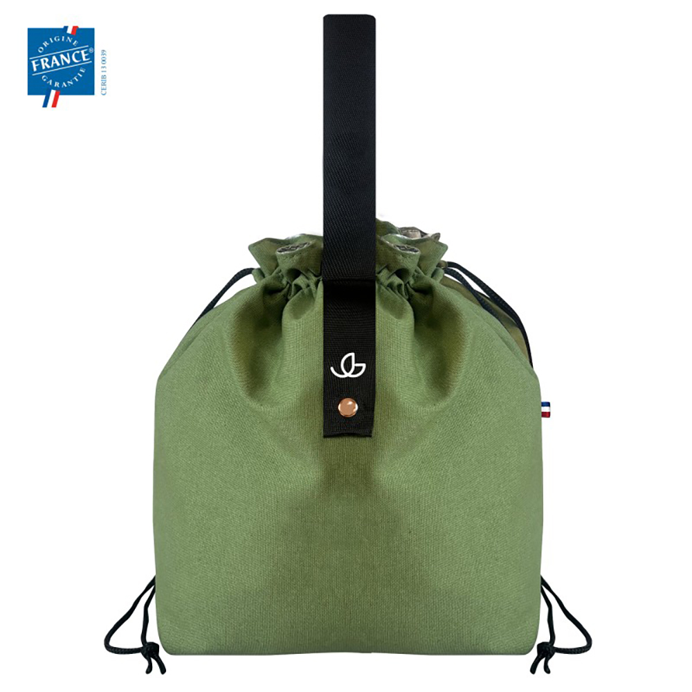 Borsa pranzo Goodjour cotone - 220 gr/m2| Prodotta in Francia | Cotone riciclato | Con chiusura a cordino