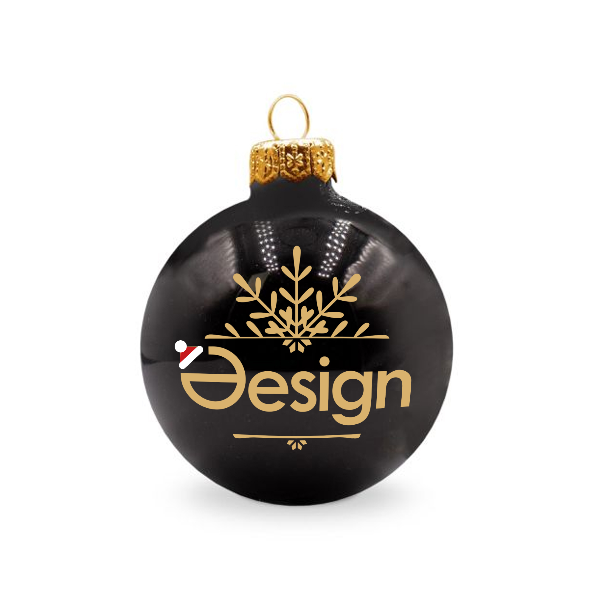 Boule de Noël – 66 mm | Finition brillante | Attache dorée | Impression 1 à 4 couleurs