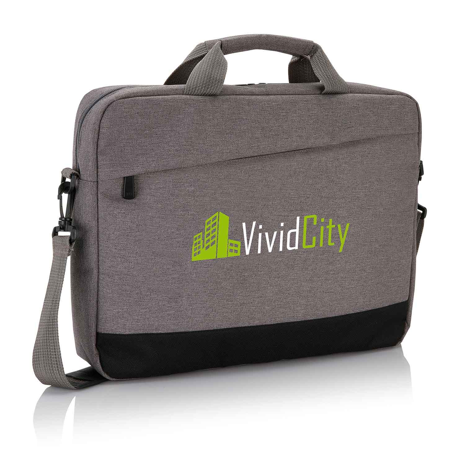 Laptoptasche - 15,6" | Schräge Reißverschluss | Polyester | Bis zu 4 Farben bedruckung