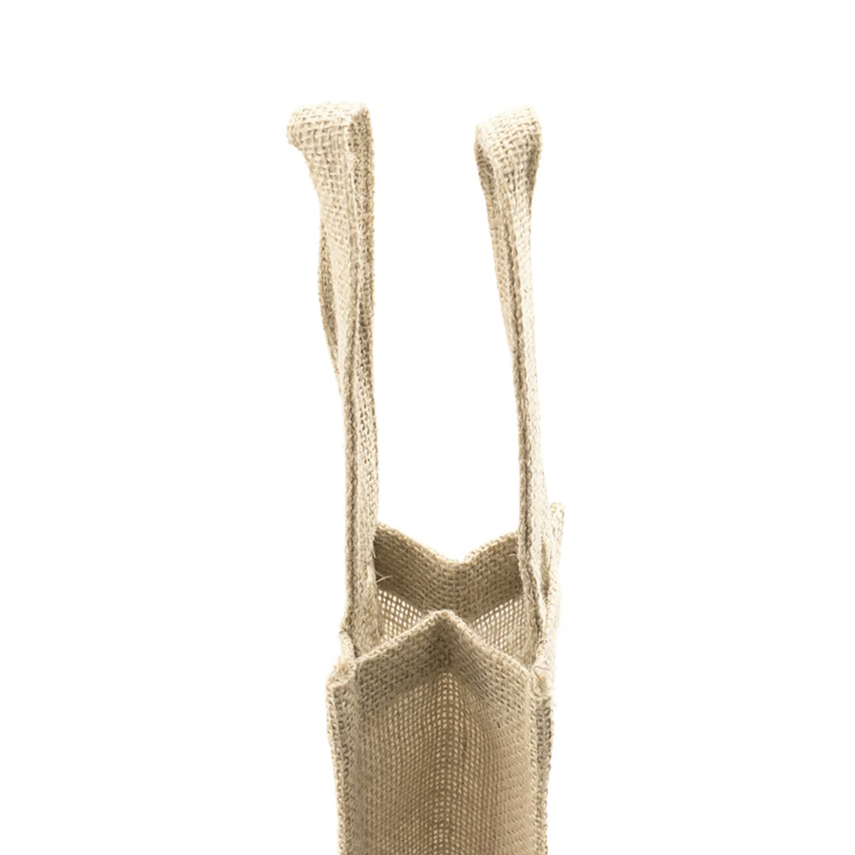 Sac vin - Jute laminée | Fenêtre transparente | Poignées renforcées