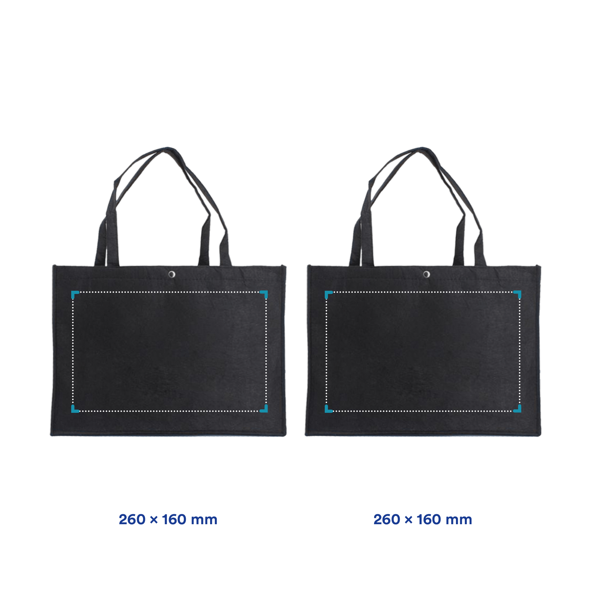 Vilten shopper Samia - RPET | 220 g/m² | 32x23x10 cm | Tot 2 kleuren bedrukking
