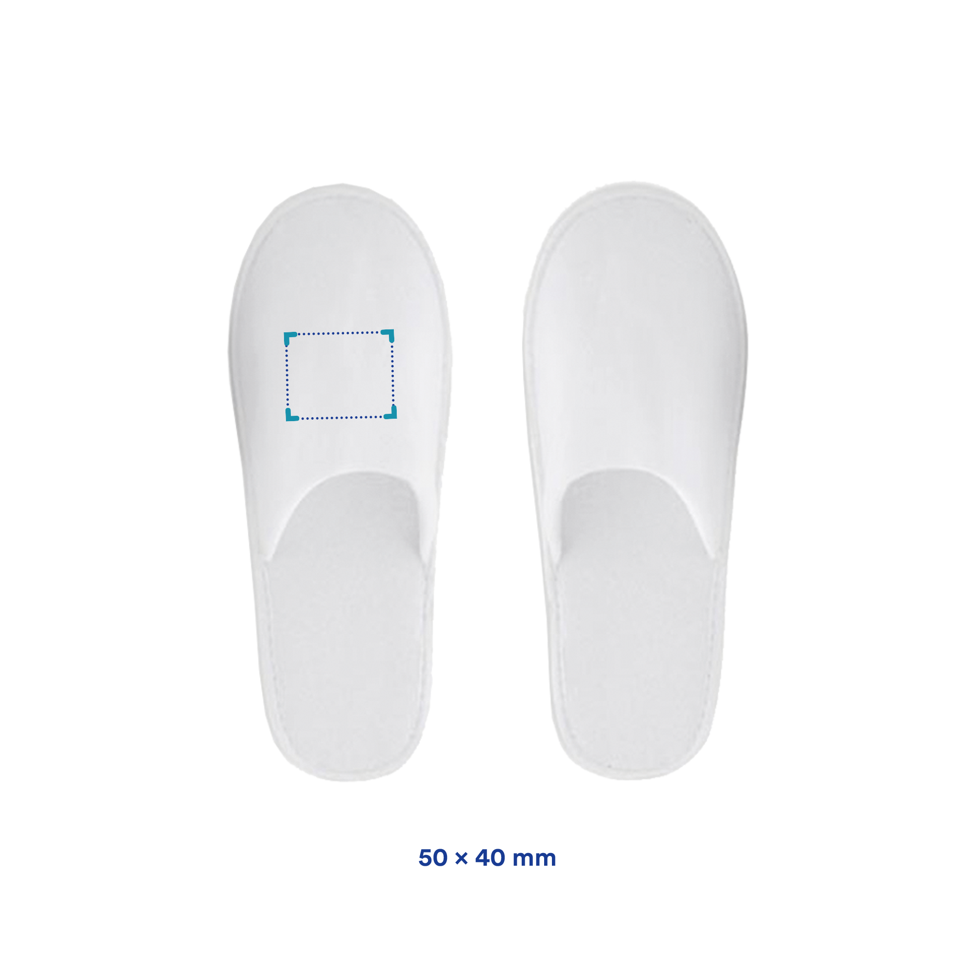 Hotelslipper | Polyester | Größe 43-44 | Weiß und Schwarz