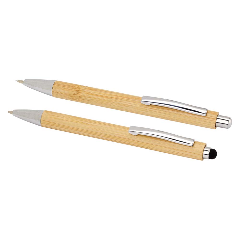 Set d'écriture – Bambou | Stylo & porte-mine | Certifié FSC® | Boîte cadeau